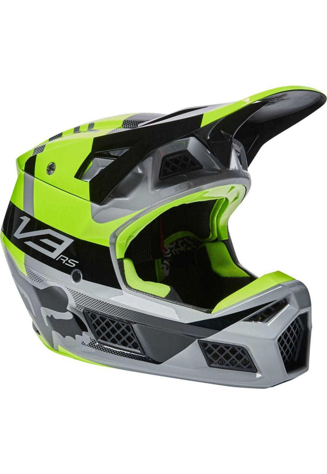 Casco Moto V3 RS RIET ECE Gris/Amarillo Fox-0
