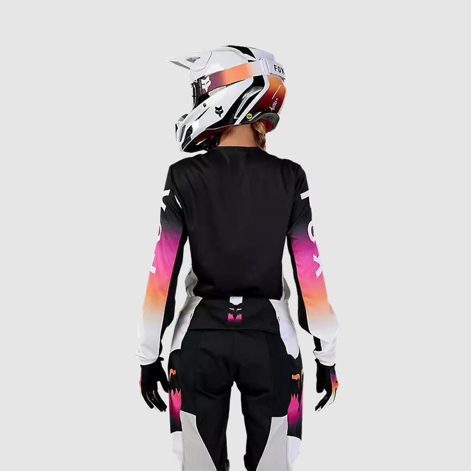 Polera Moto Mujer 180 Flora Negro/Rosado Fox-2