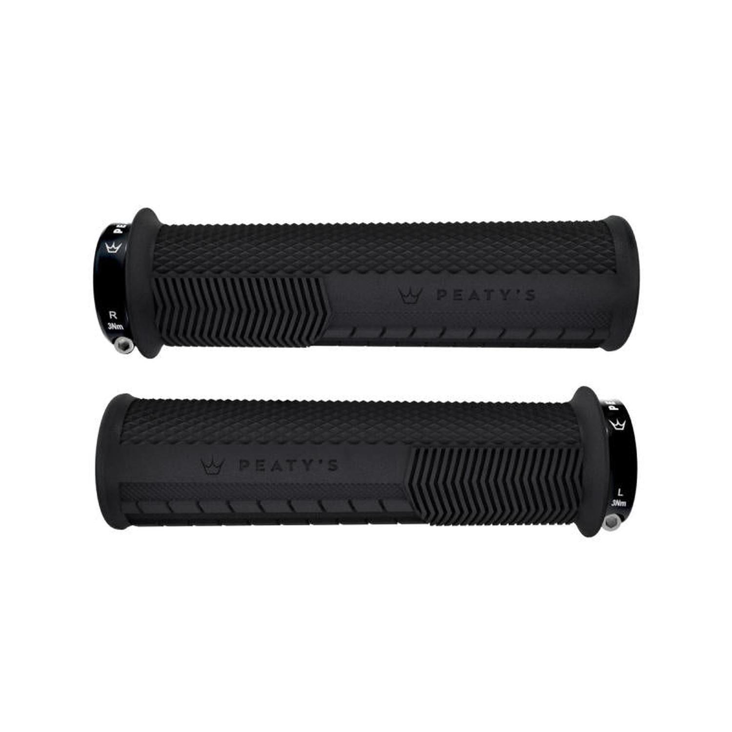Puños Bicicleta Knurl Grueso Negro Peatys-0