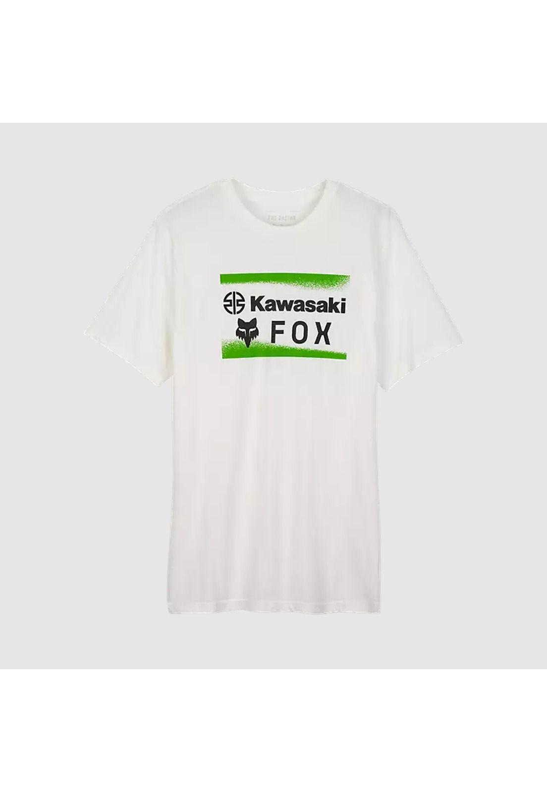 Polera Lifestyle Fox x Kawasaki Premium Blanco Fox-0
