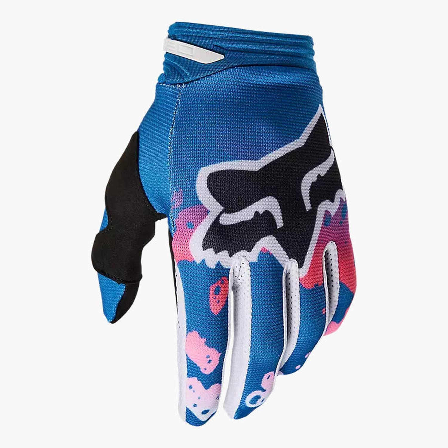 Guantes Moto 180 Morphic Azul/Rosado Fox-0