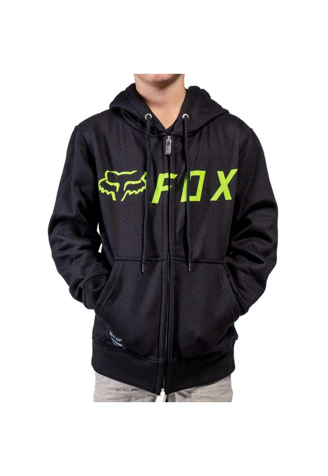 Poleron Lifestyle Niño Destrakt Zip Negro/Verde Fox-0