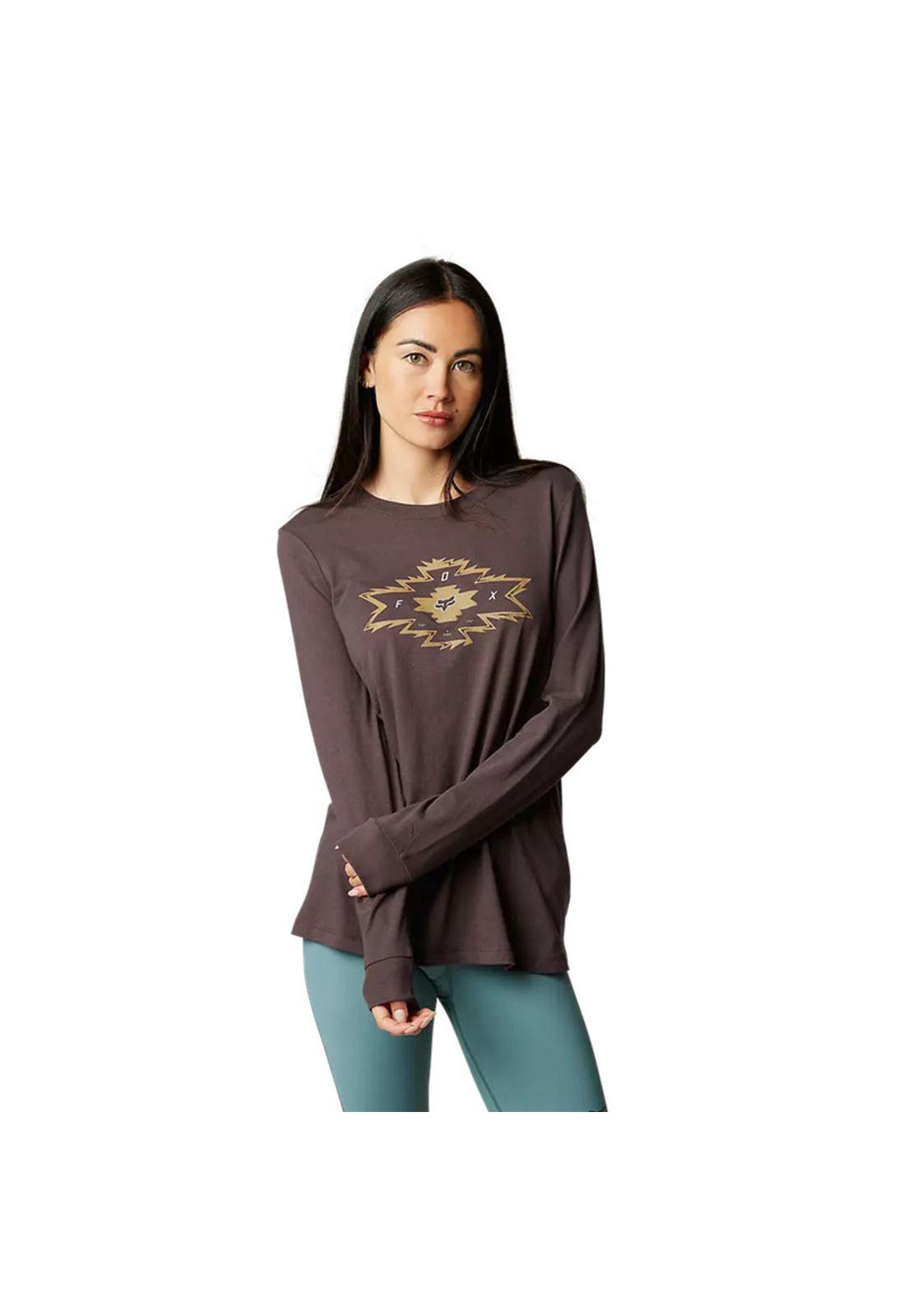 Polera Lifestyle Mujer Manga Larga Full Flex Morado Fox-0