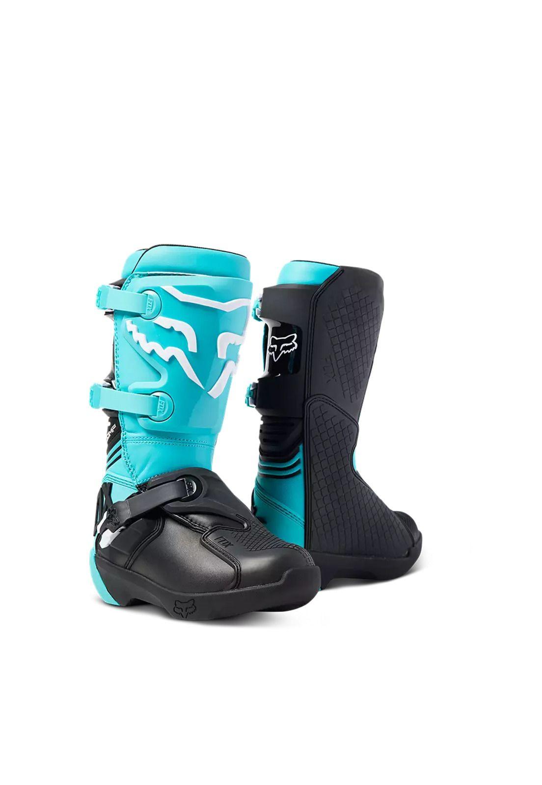 Botas Moto Niño Comp Celeste Fox-0