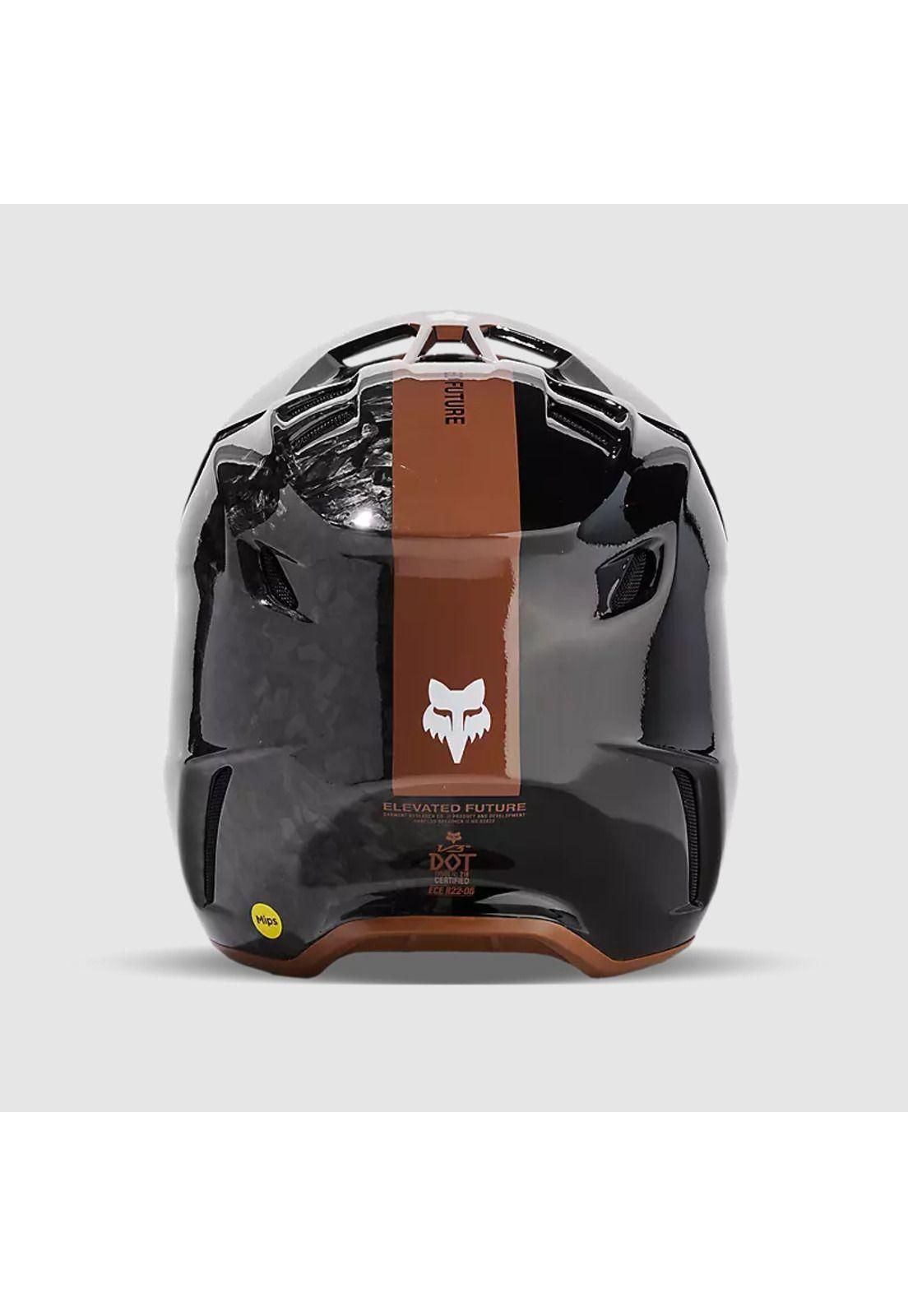 Casco Moto V3 RS Optical Negro/Cafe Fox-3