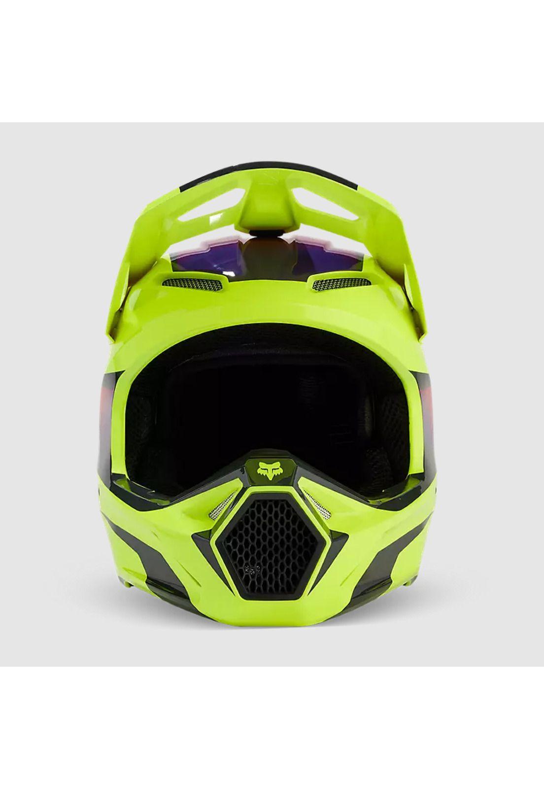 Casco Moto V1 Flora Amarillo Fox-2