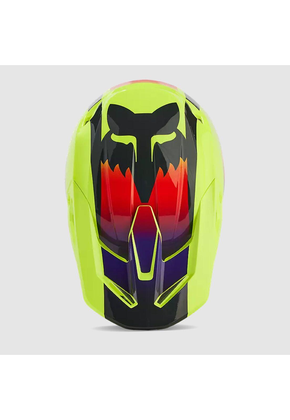 Casco Moto V1 Flora Amarillo Fox-3