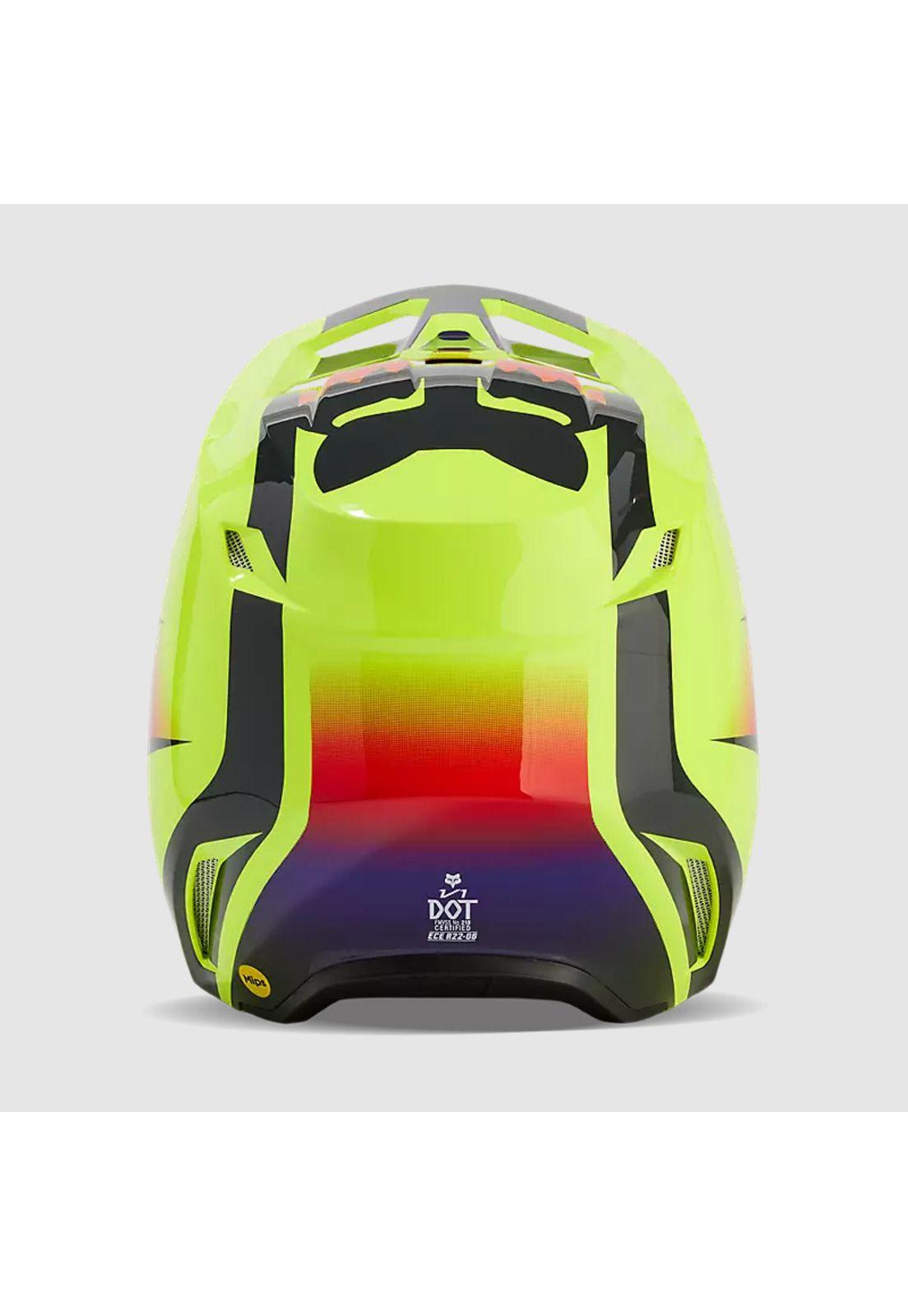Casco Moto V1 Flora Amarillo Fox-4
