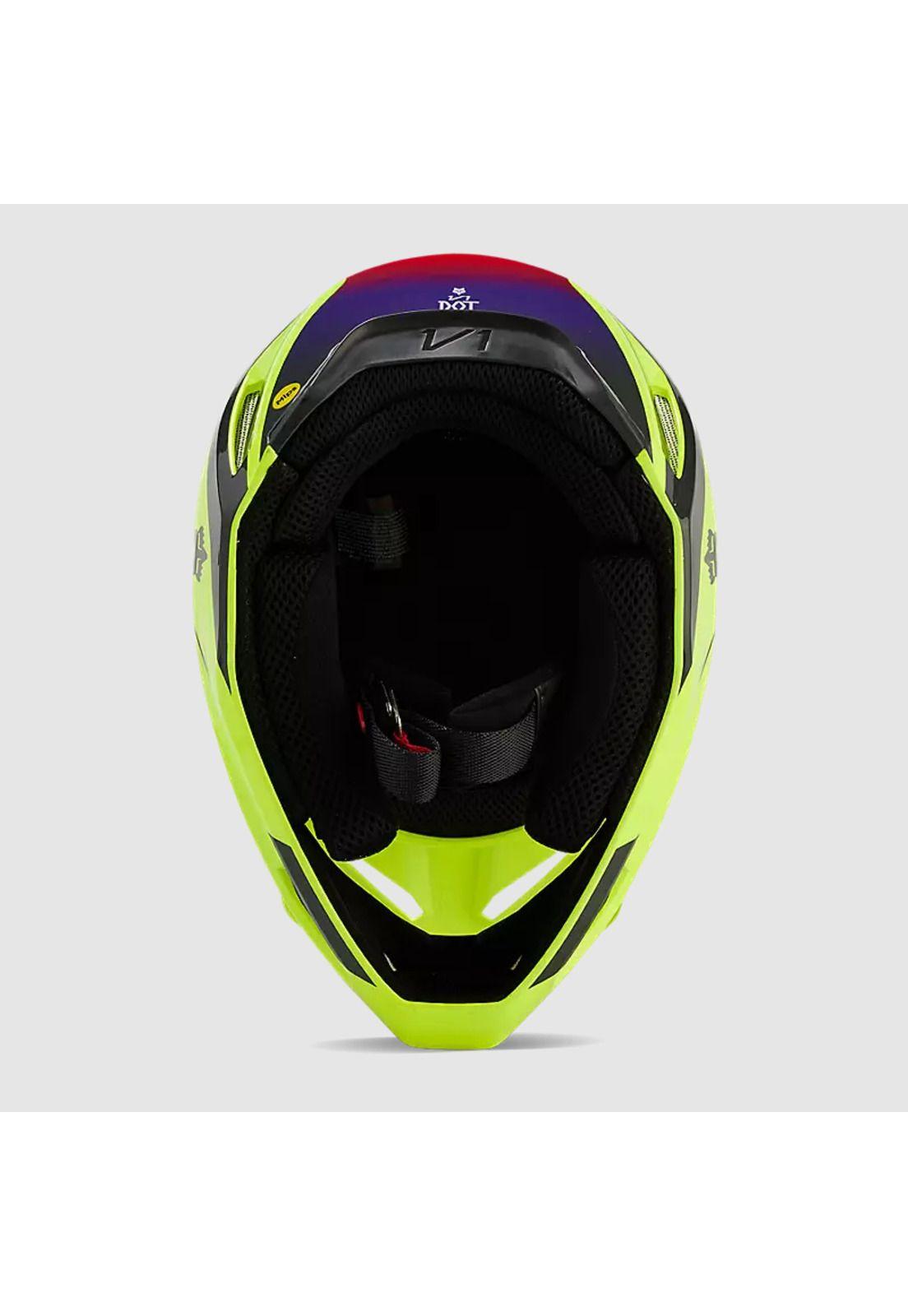 Casco Moto V1 Flora Amarillo Fox-5