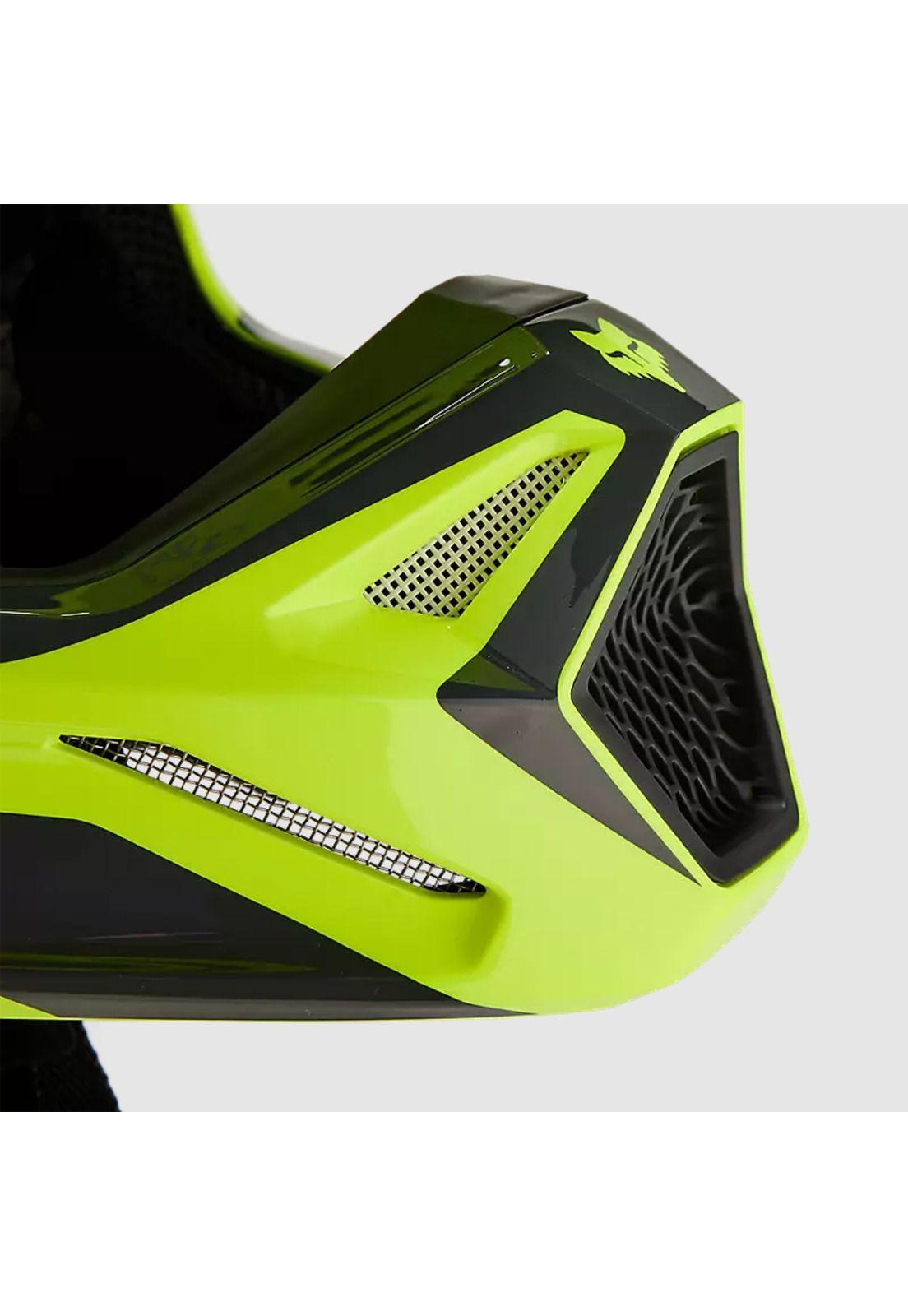 Casco Moto V1 Flora Amarillo Fox-7