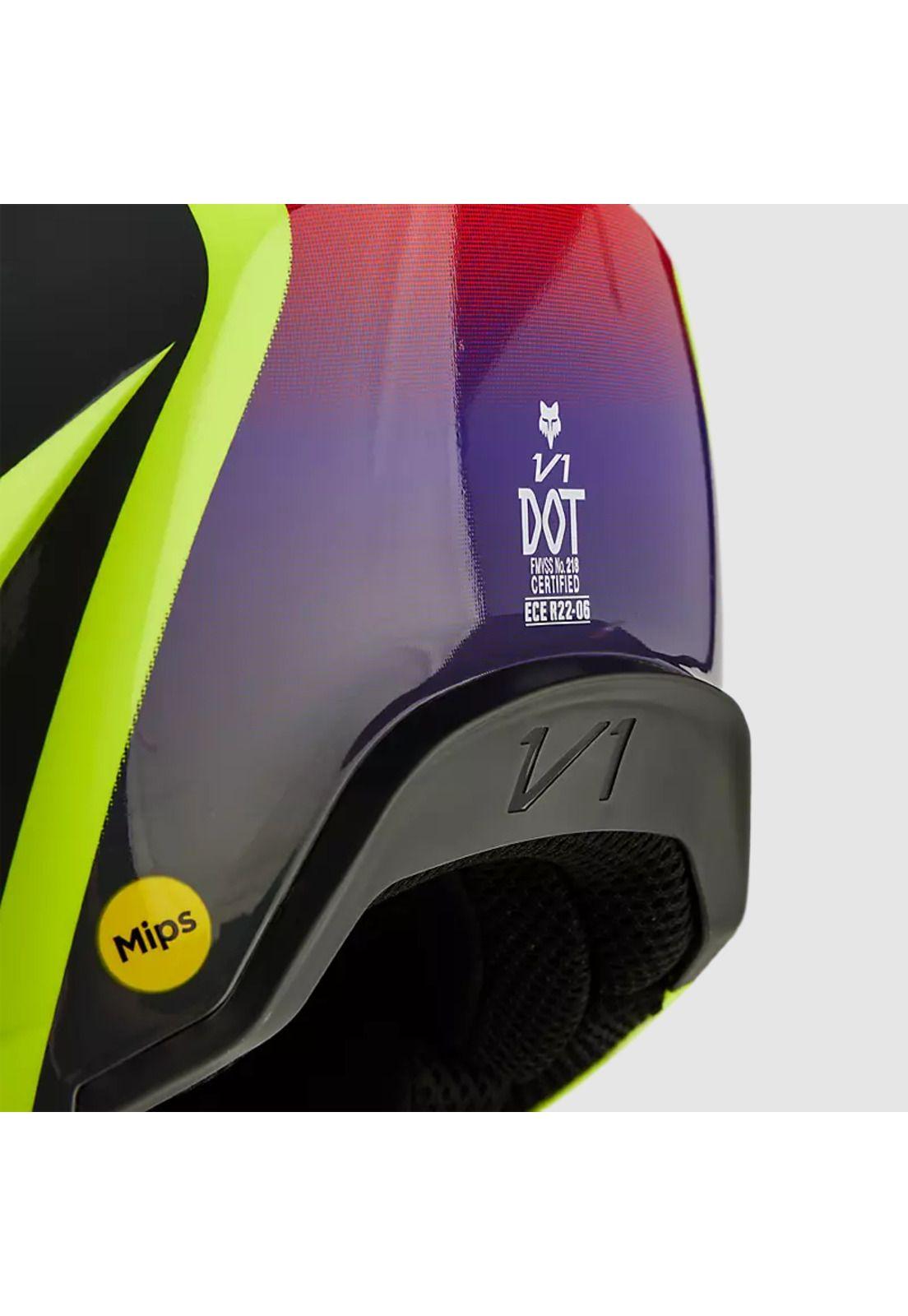 Casco Moto V1 Flora Amarillo Fox-8