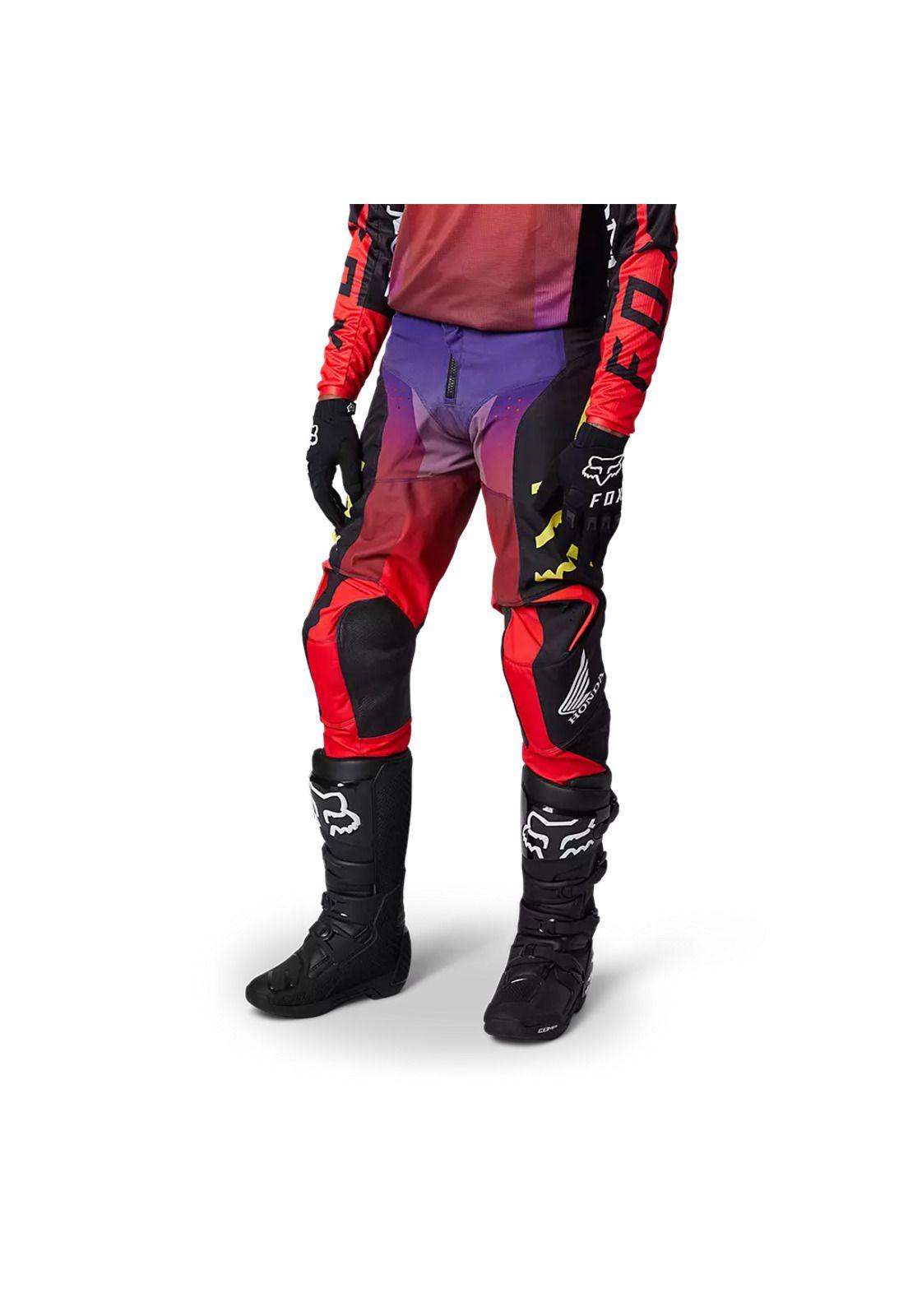 Pantalon Moto Honda Rojo/Morado Fox-1
