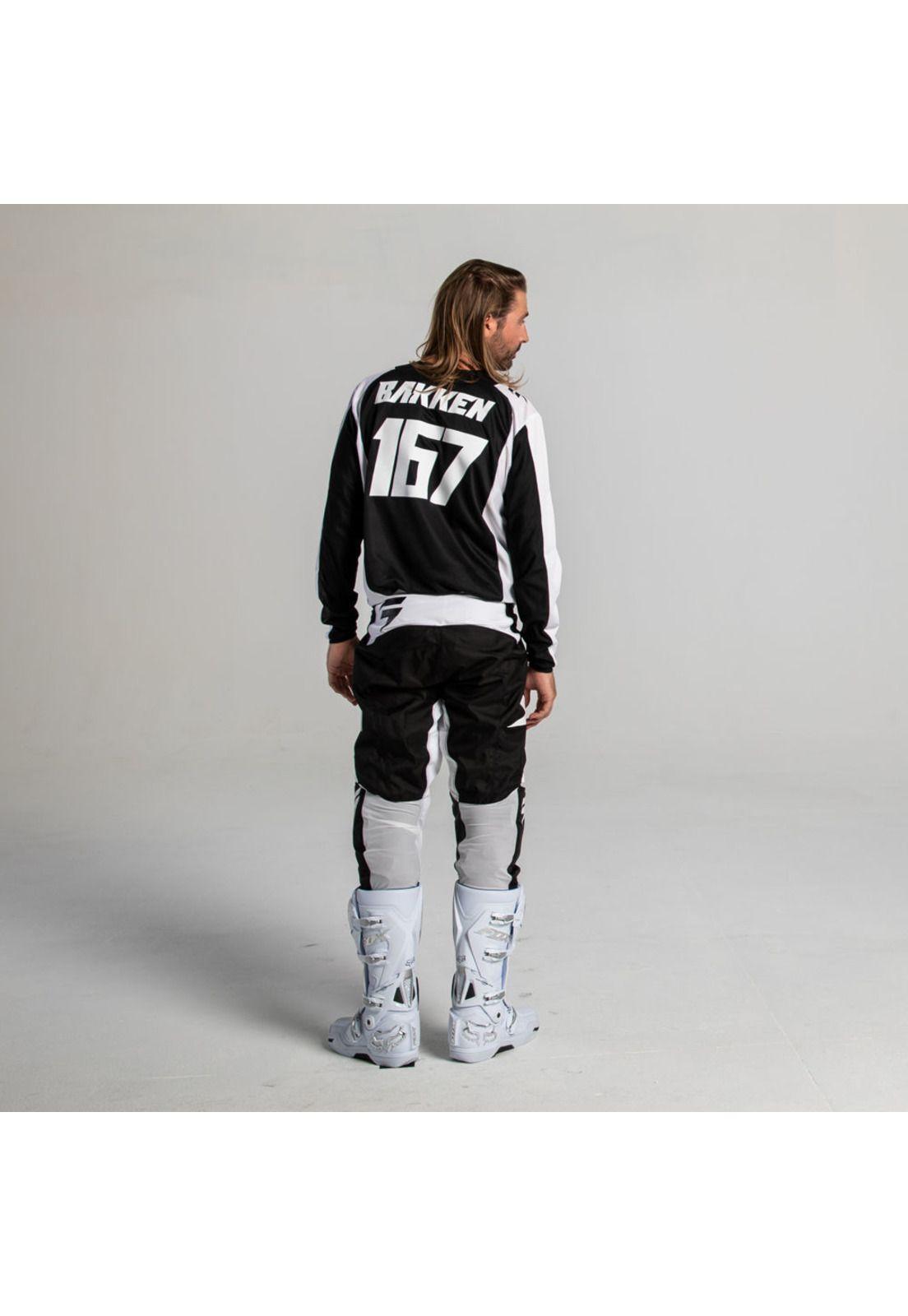 Polera Moto White Label Race 2 Negro/Blanco Shift-4