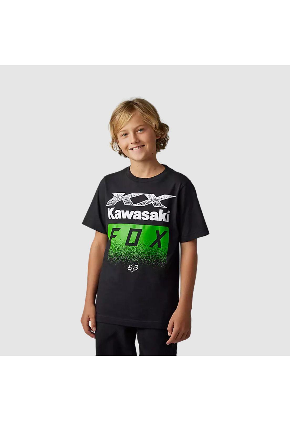 Polera Lifestyle Niño Kawasaki Negro Fox-0