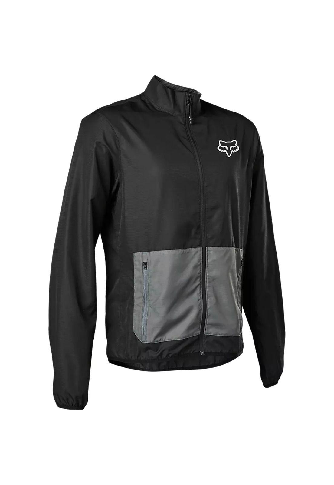 Chaqueta Cortavientos Bicicleta Ranger Negro/Gris Fox-0