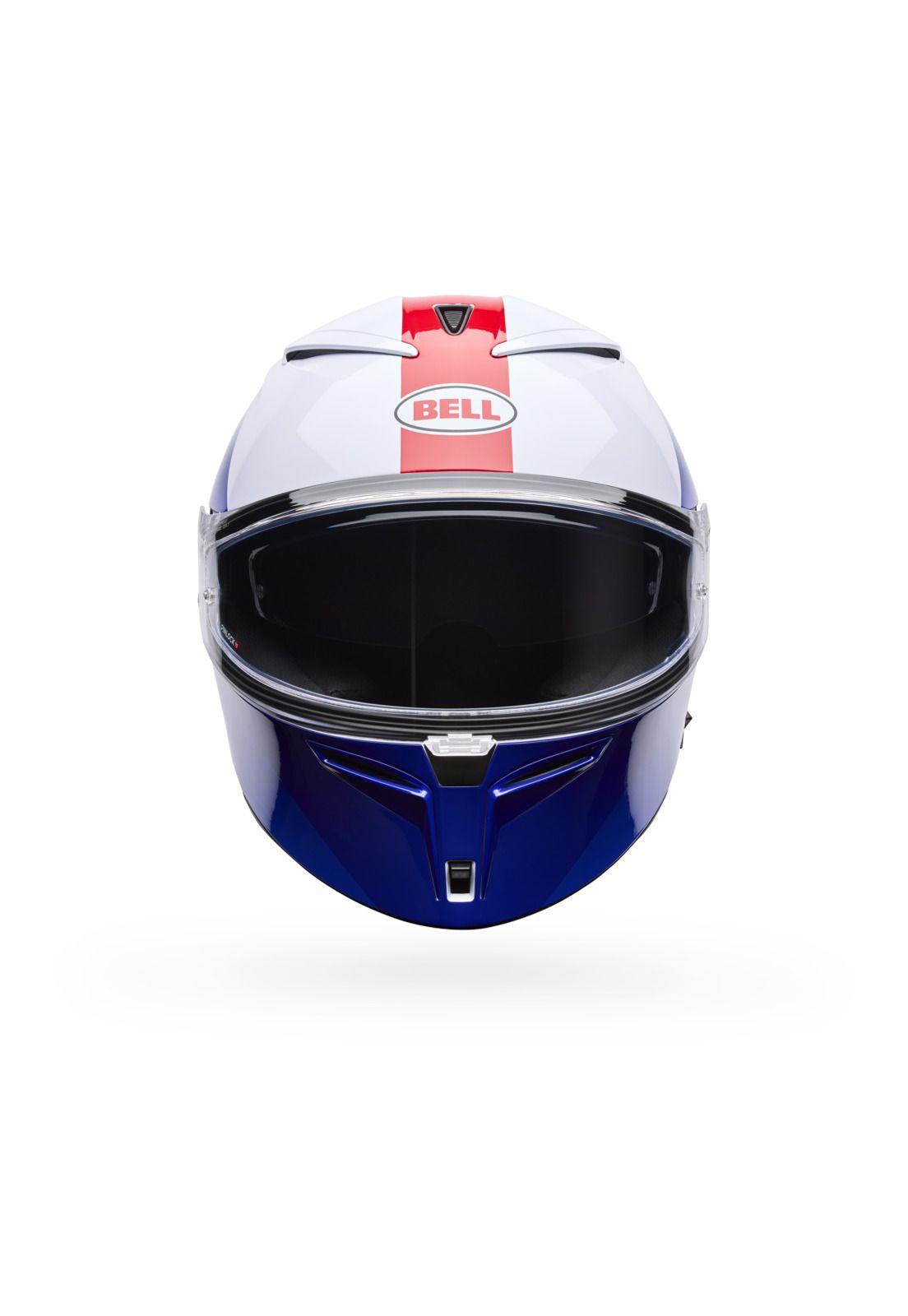 Casco Moto Calle Lithium Mips Bash Blanco/Azul Certificado QR Bell-2