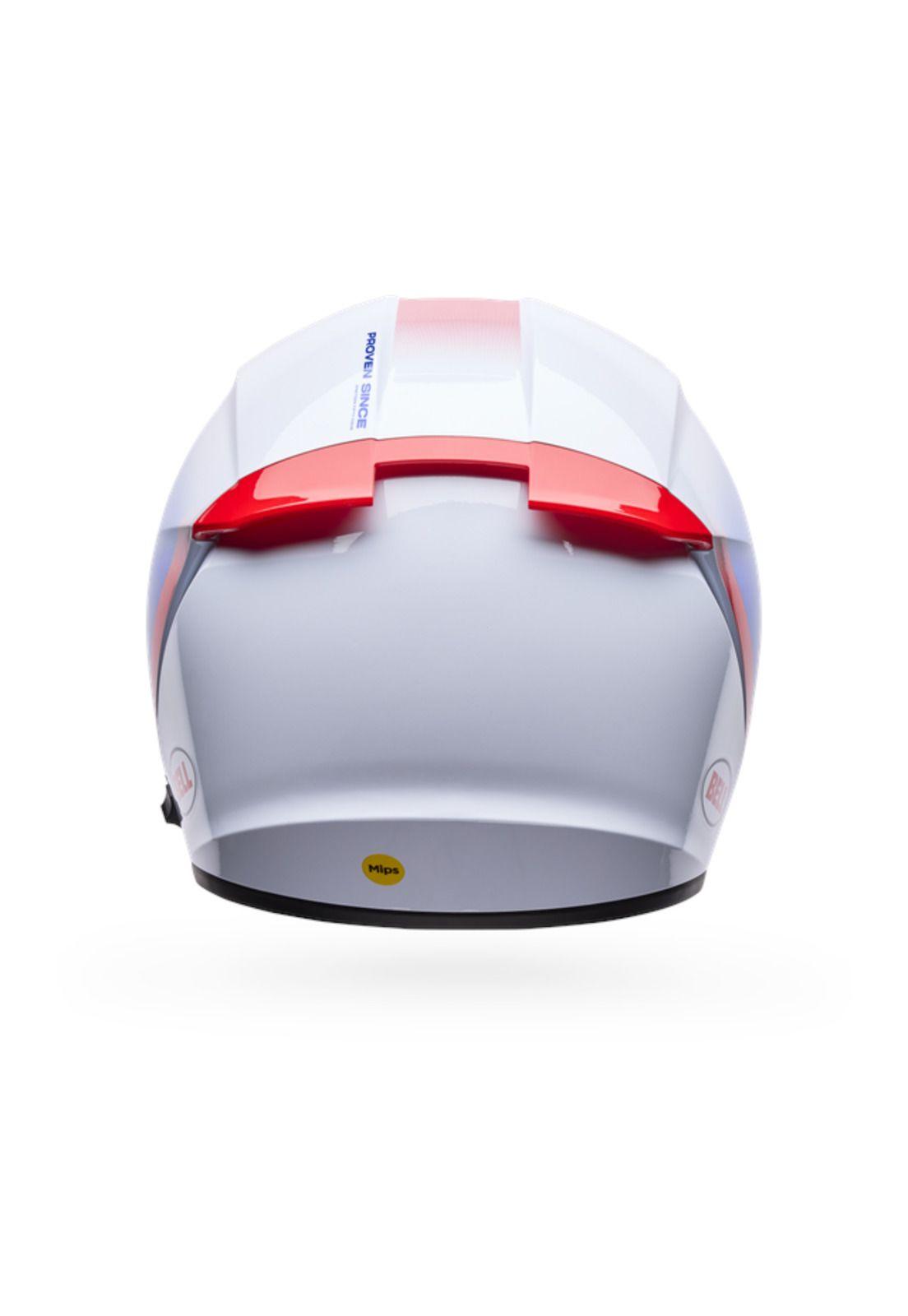 Casco Moto Calle Lithium Mips Bash Blanco/Azul Certificado QR Bell-3