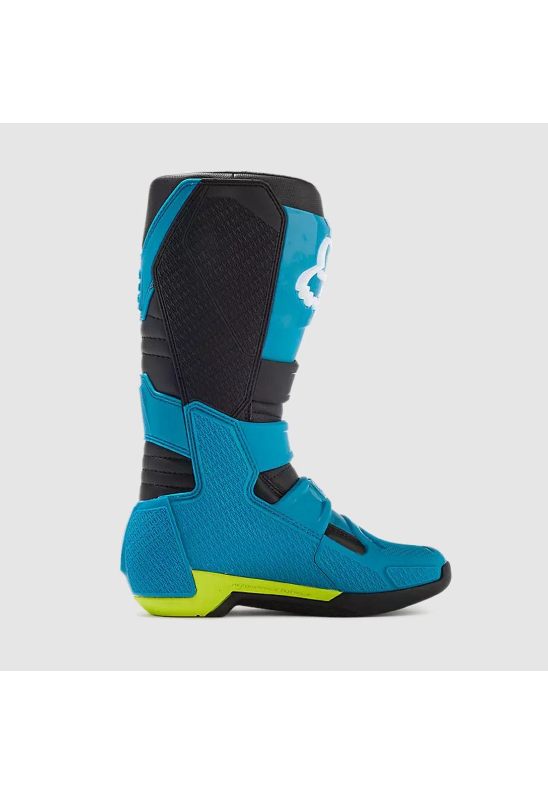 Botas Moto Comp Celeste/Amarillo Fox-2