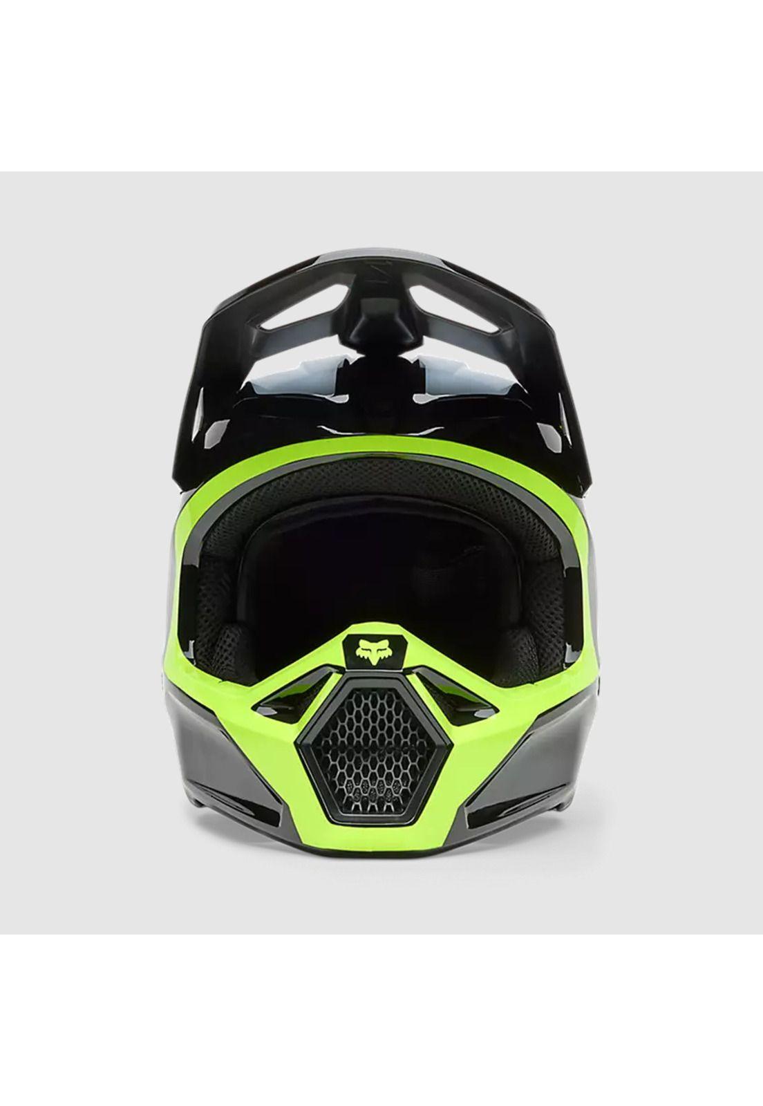 Casco Moto V1 Flow Negro/Amarillo Fox-2