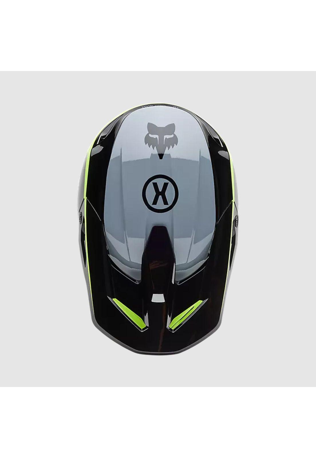 Casco Moto V1 Flow Negro/Amarillo Fox-3