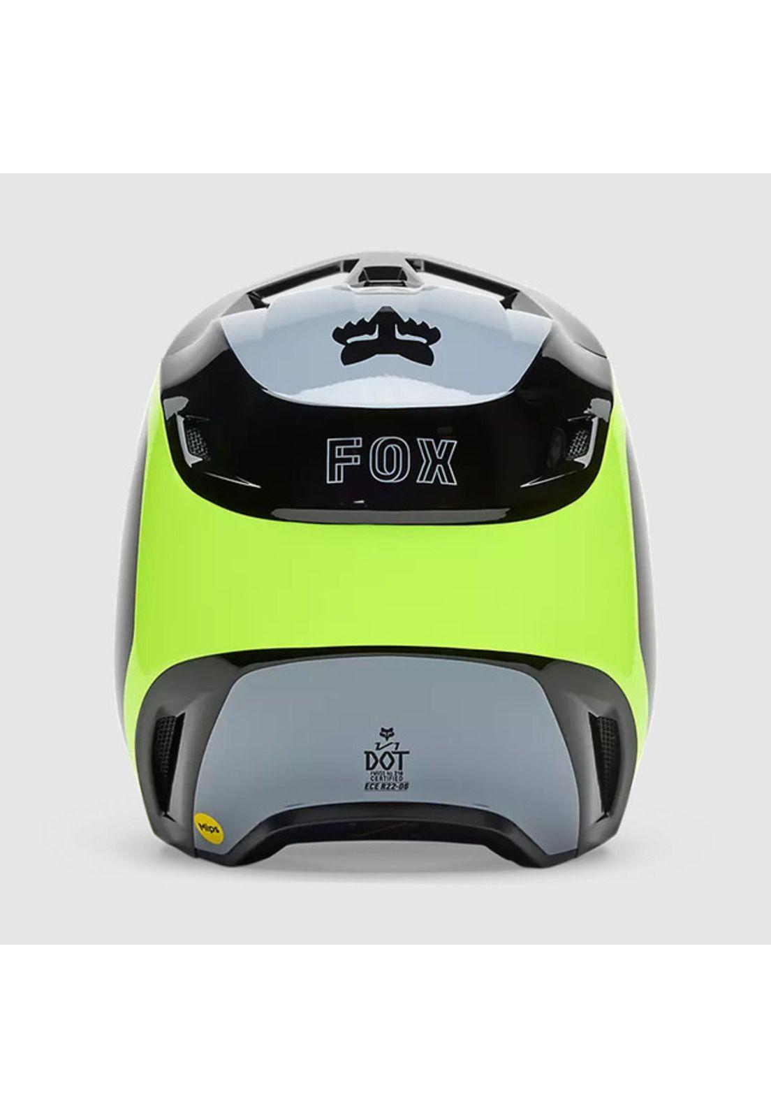 Casco Moto V1 Flow Negro/Amarillo Fox-4