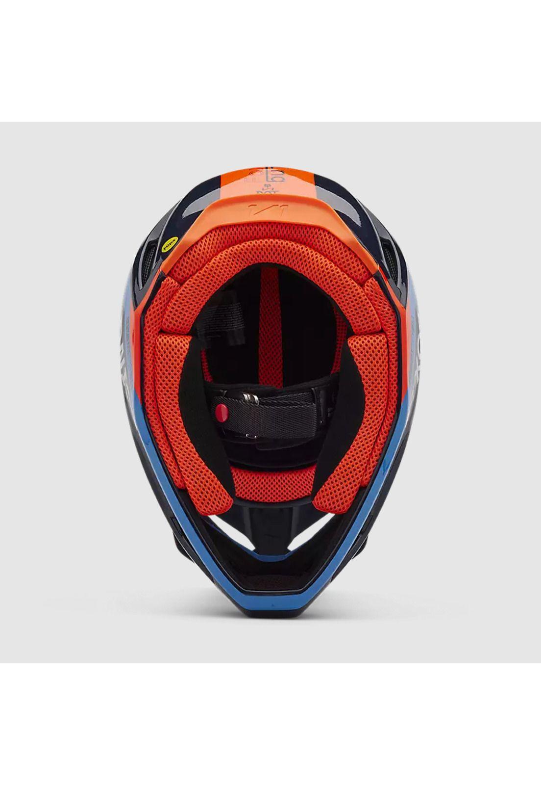 Casco Moto V1 Race Spec Azul Marino Fox-4