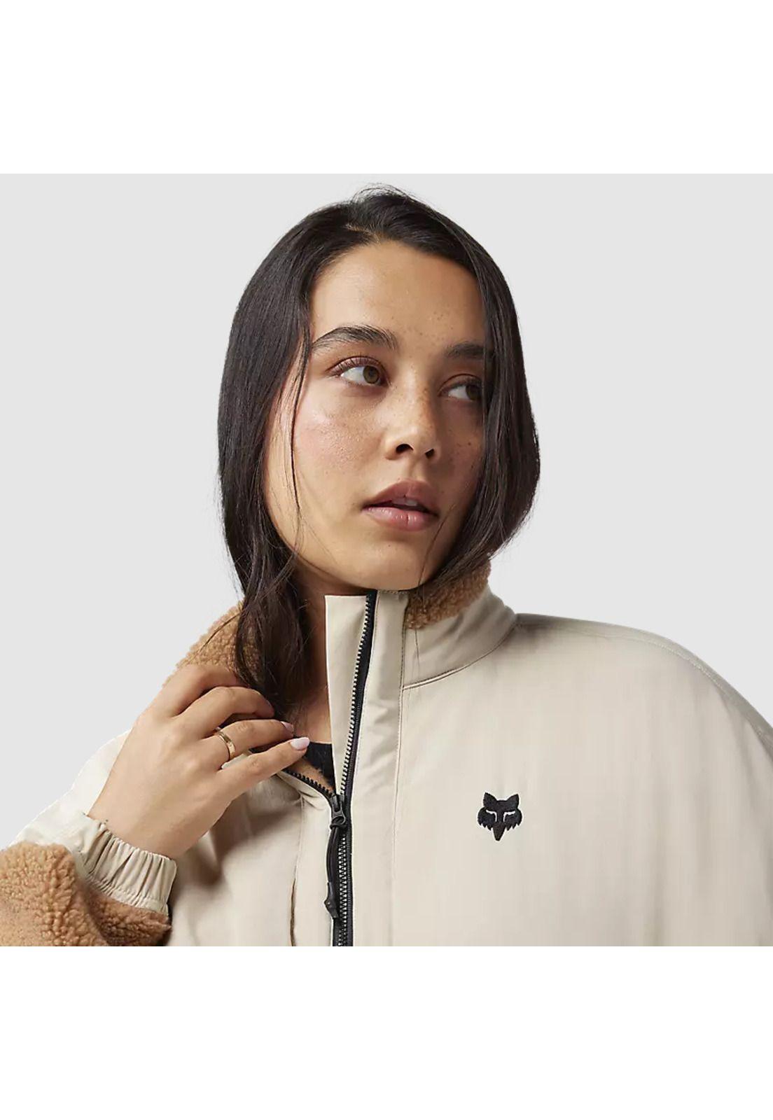 Poleron Lifestyle Mujer Survivalist Sherpa Full Cafe Fox-4