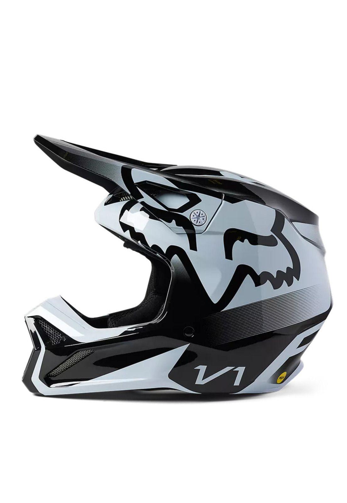 Casco Moto Niño V1 Leed Blanco/Negro Fox-2
