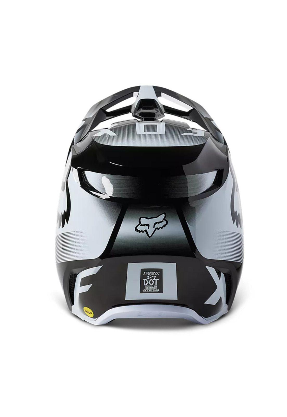 Casco Moto Niño V1 Leed Blanco/Negro Fox-4