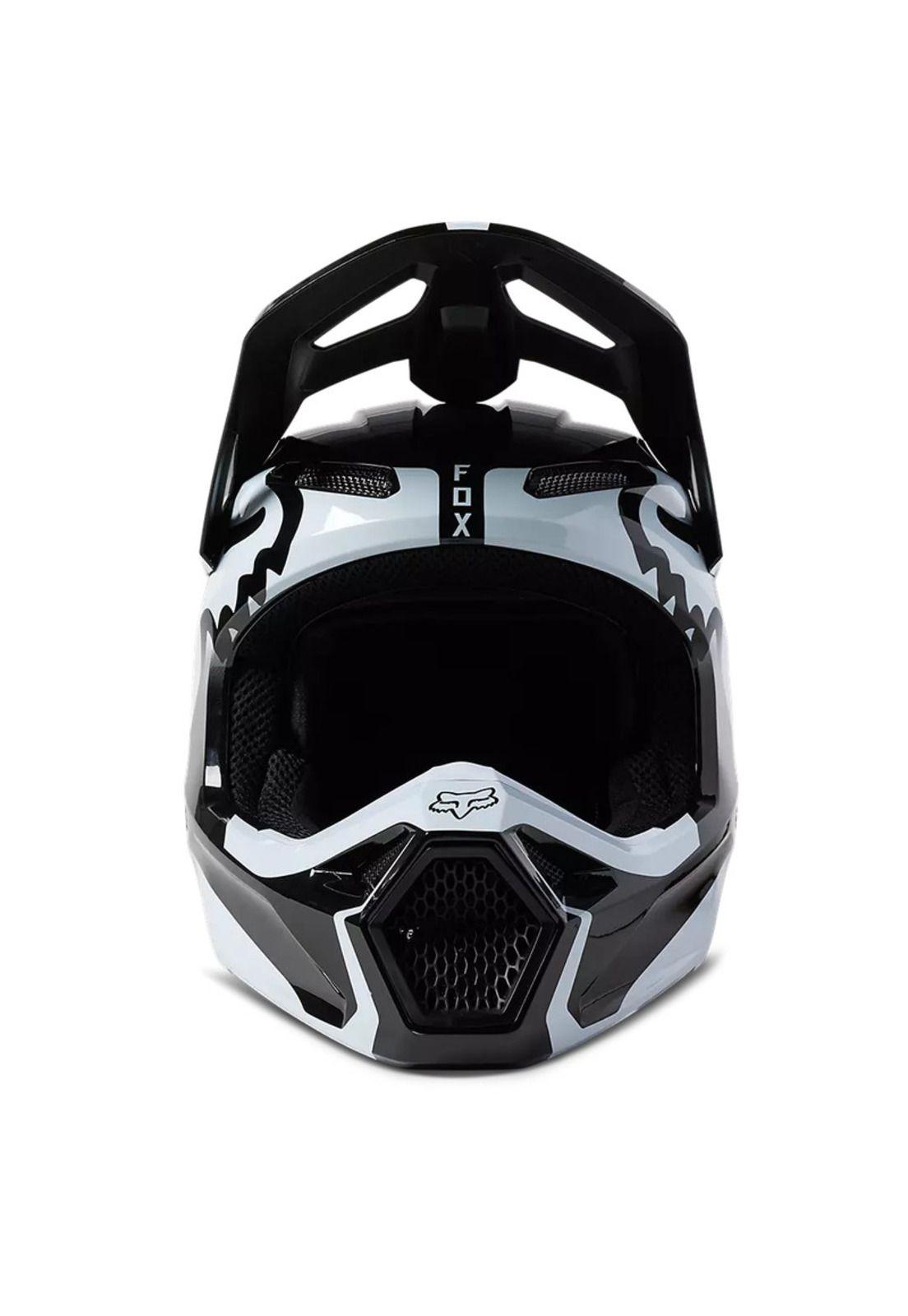 Casco Moto Niño V1 Leed Blanco/Negro Fox-5