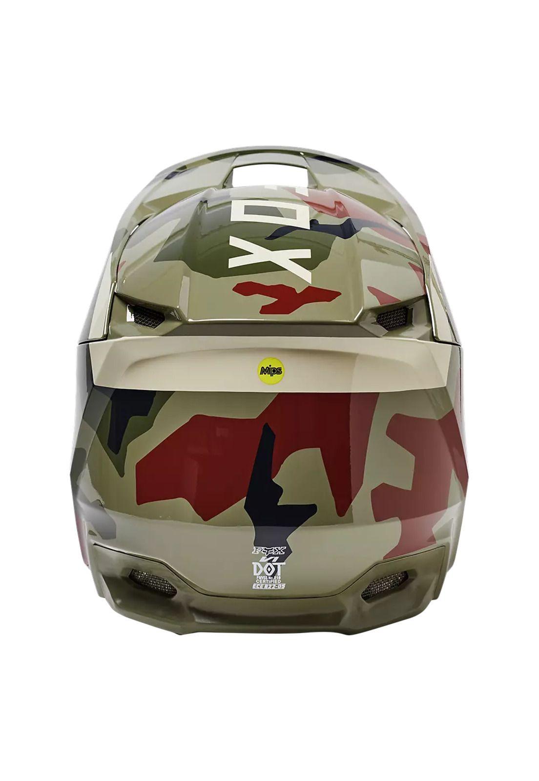 Casco Moto Niño V1 BKNR Camo Verde Fox-3