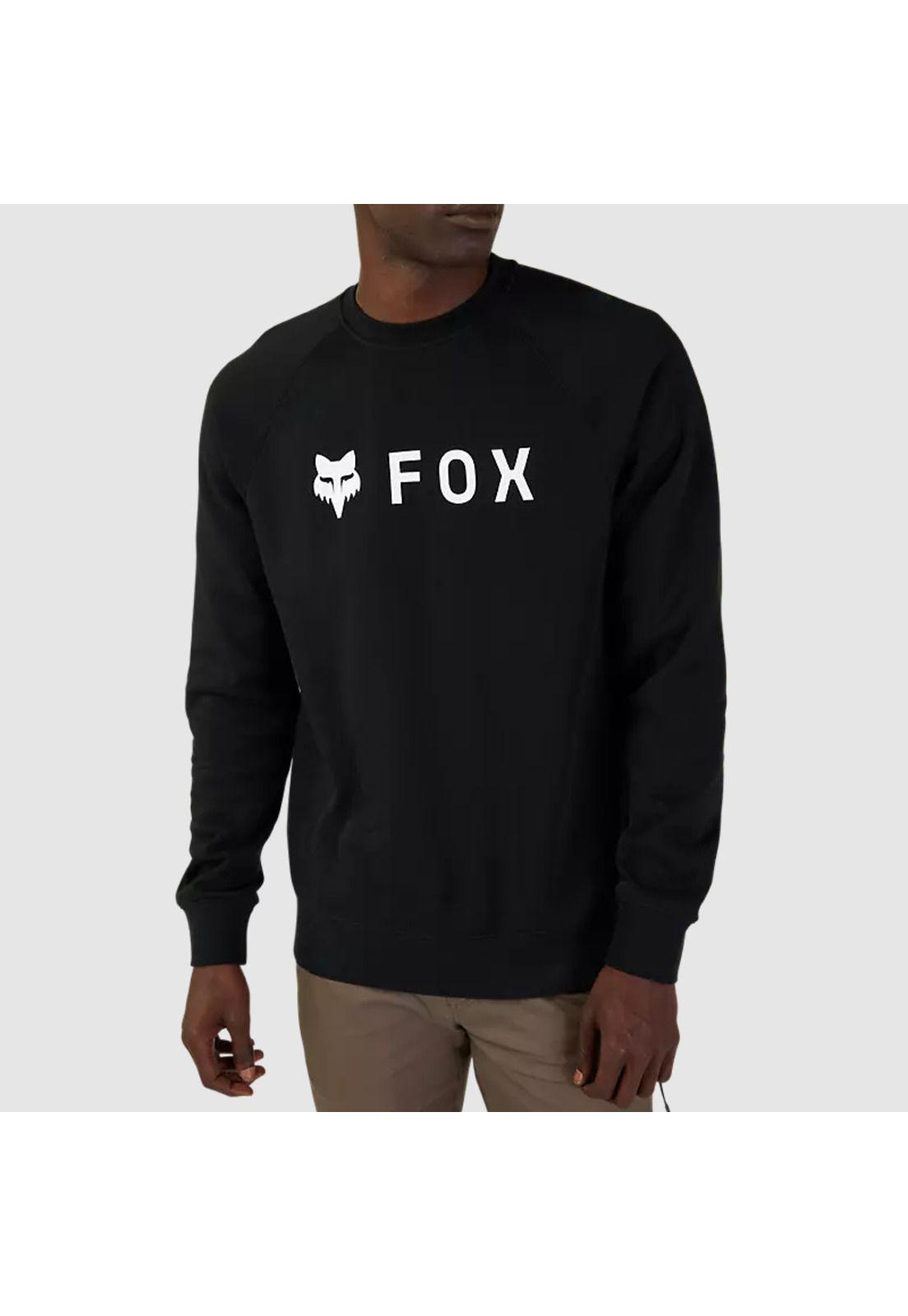 Poleron Lifestyle Sin Capucha Absolute Crew Negro Fox-4