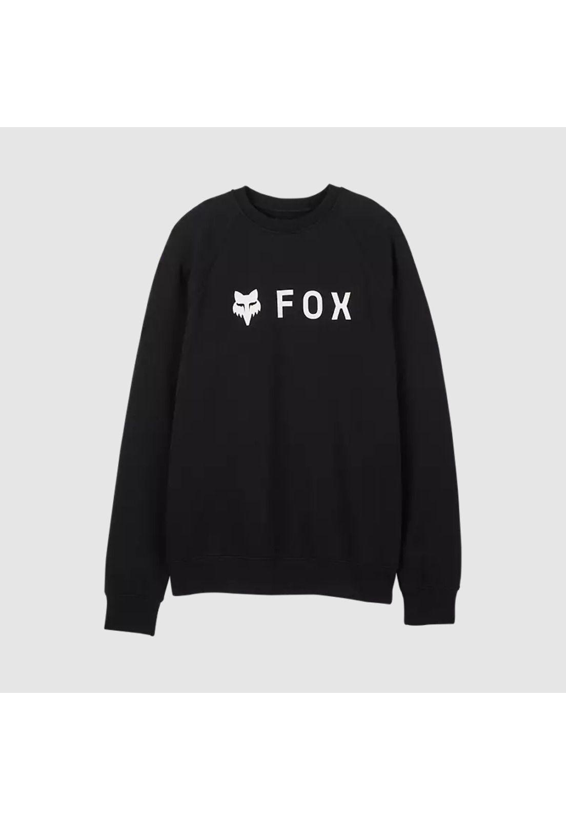 Poleron Lifestyle Sin Capucha Absolute Crew Negro Fox-1