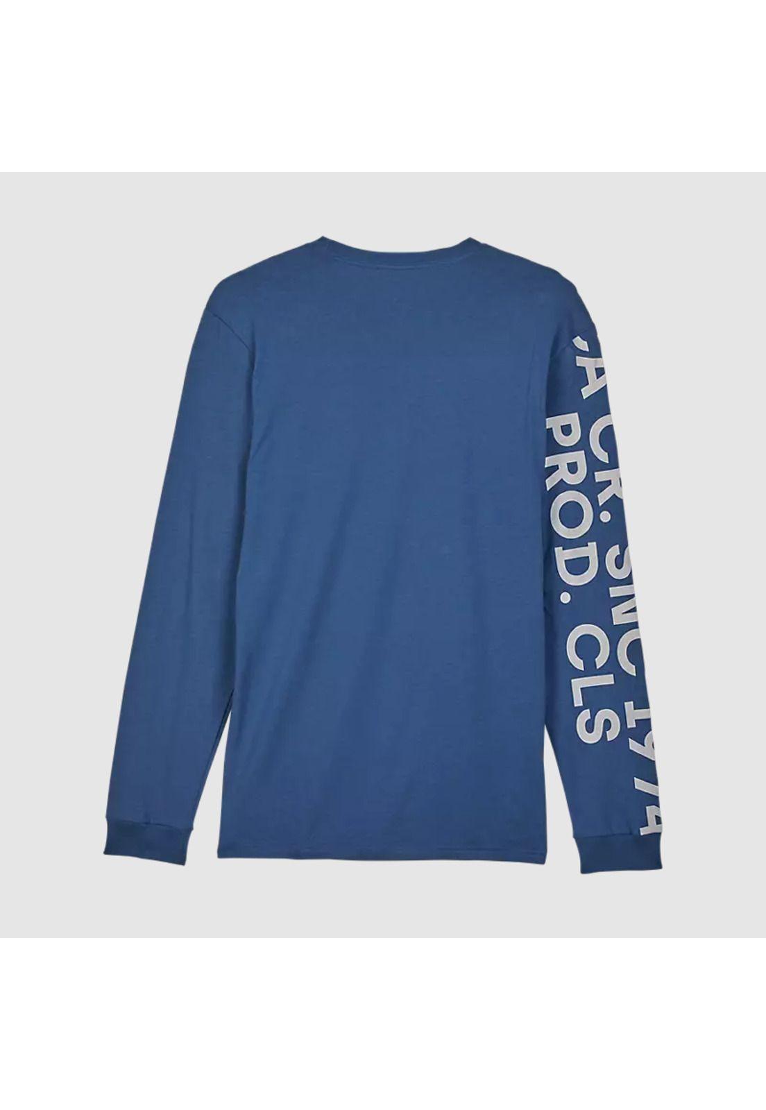 Polera Lifestyle Barge Premium Manga Larga Azul Fox-2