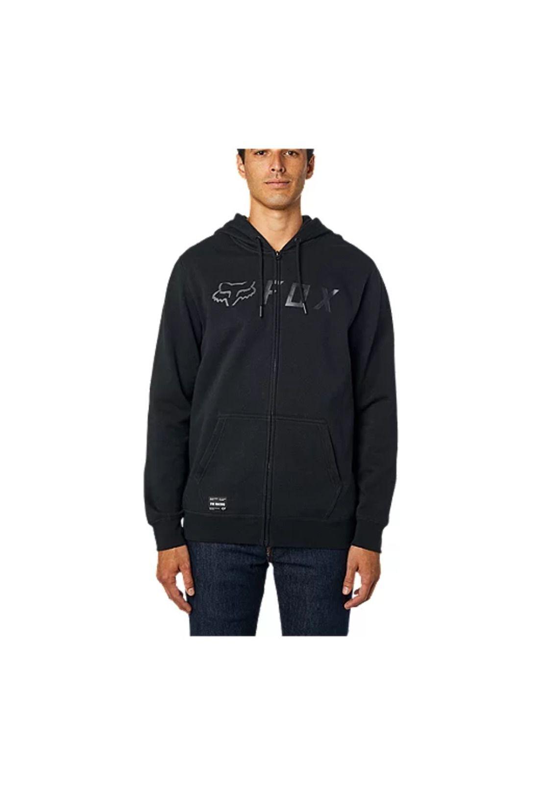 Poleron Lifestyle Apex Zip Negro Fox-0