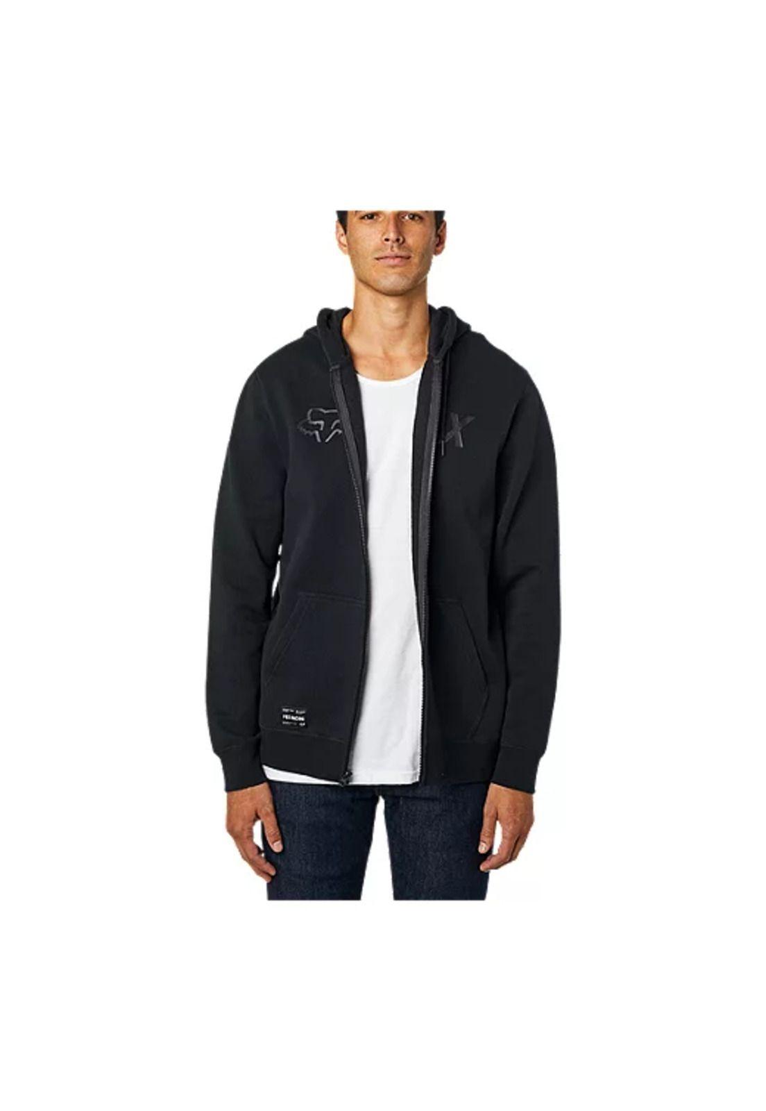 Poleron Lifestyle Apex Zip Negro Fox-3