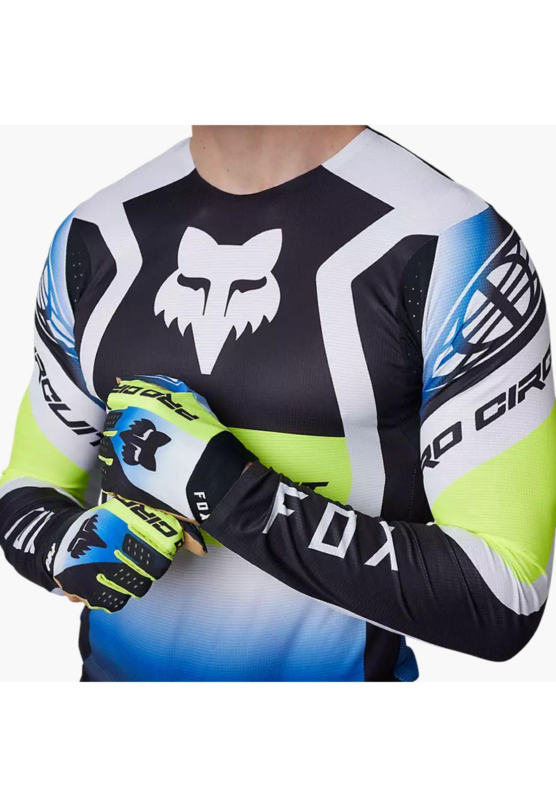 Polera Moto Flexair Pro Circuit Foyl Negro/Blanco Fox-3