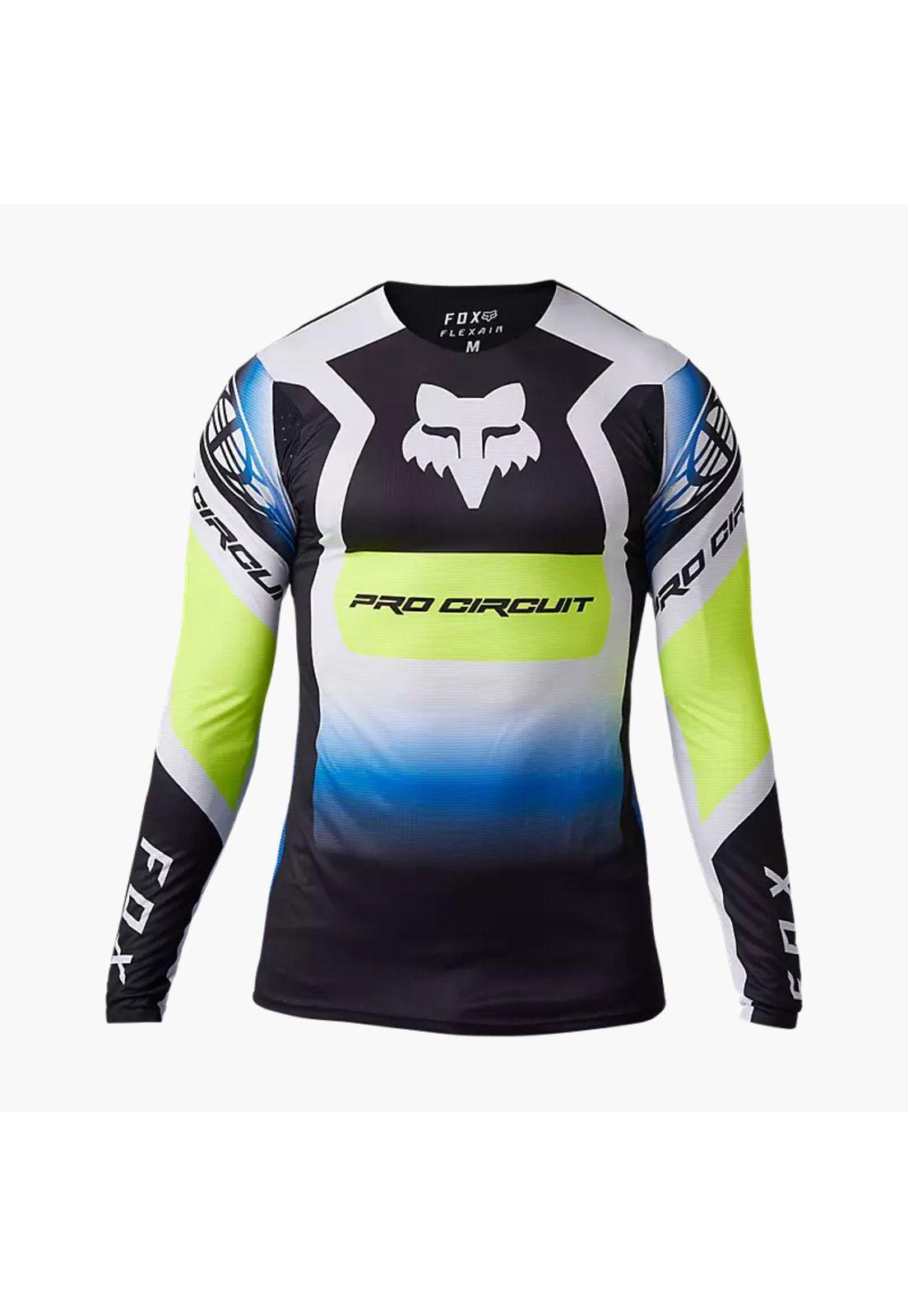 Polera Moto Flexair Pro Circuit Foyl Negro/Blanco Fox-0