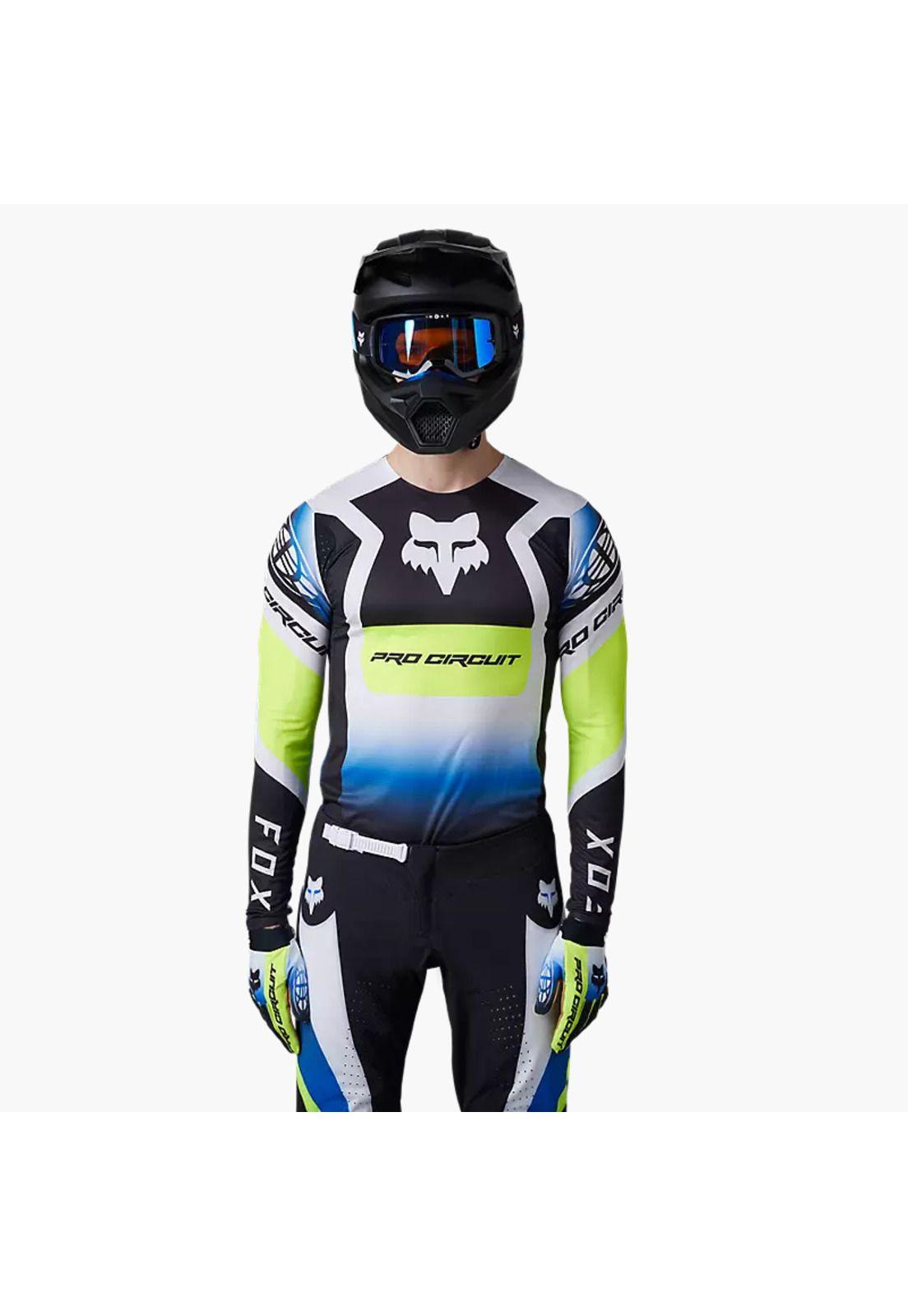 Polera Moto Flexair Pro Circuit Foyl Negro/Blanco Fox-1