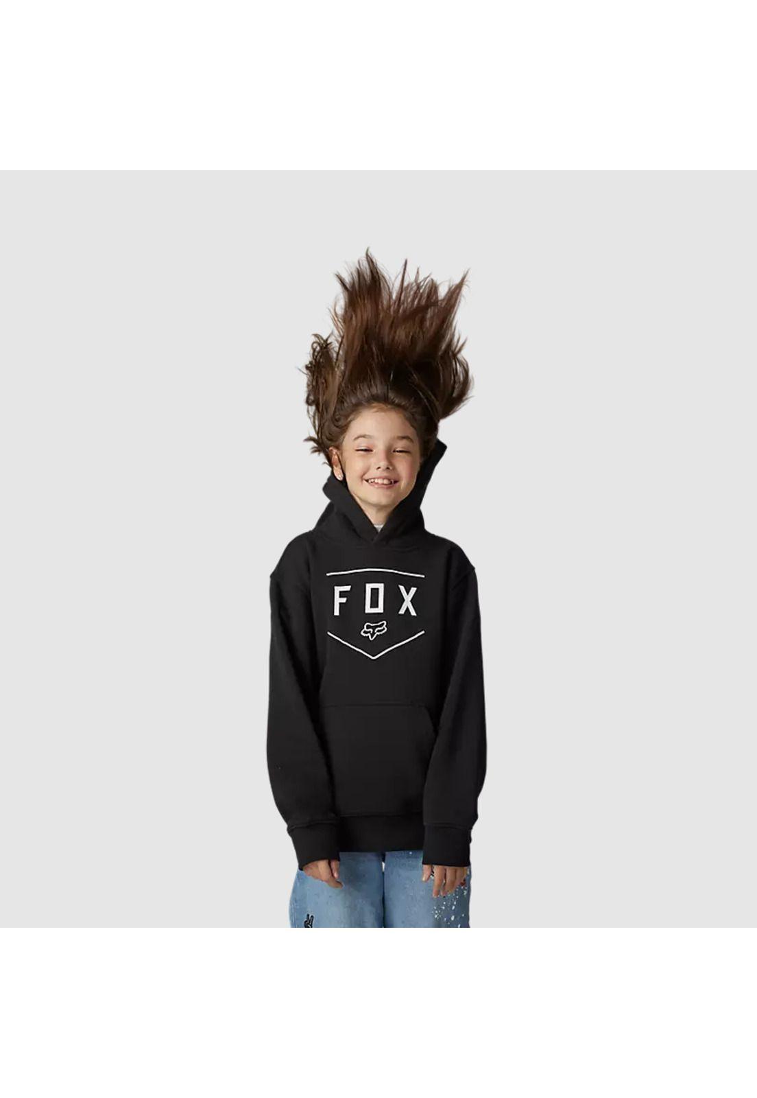 Poleron Lifestyle Niño Shield Negro Fox-4
