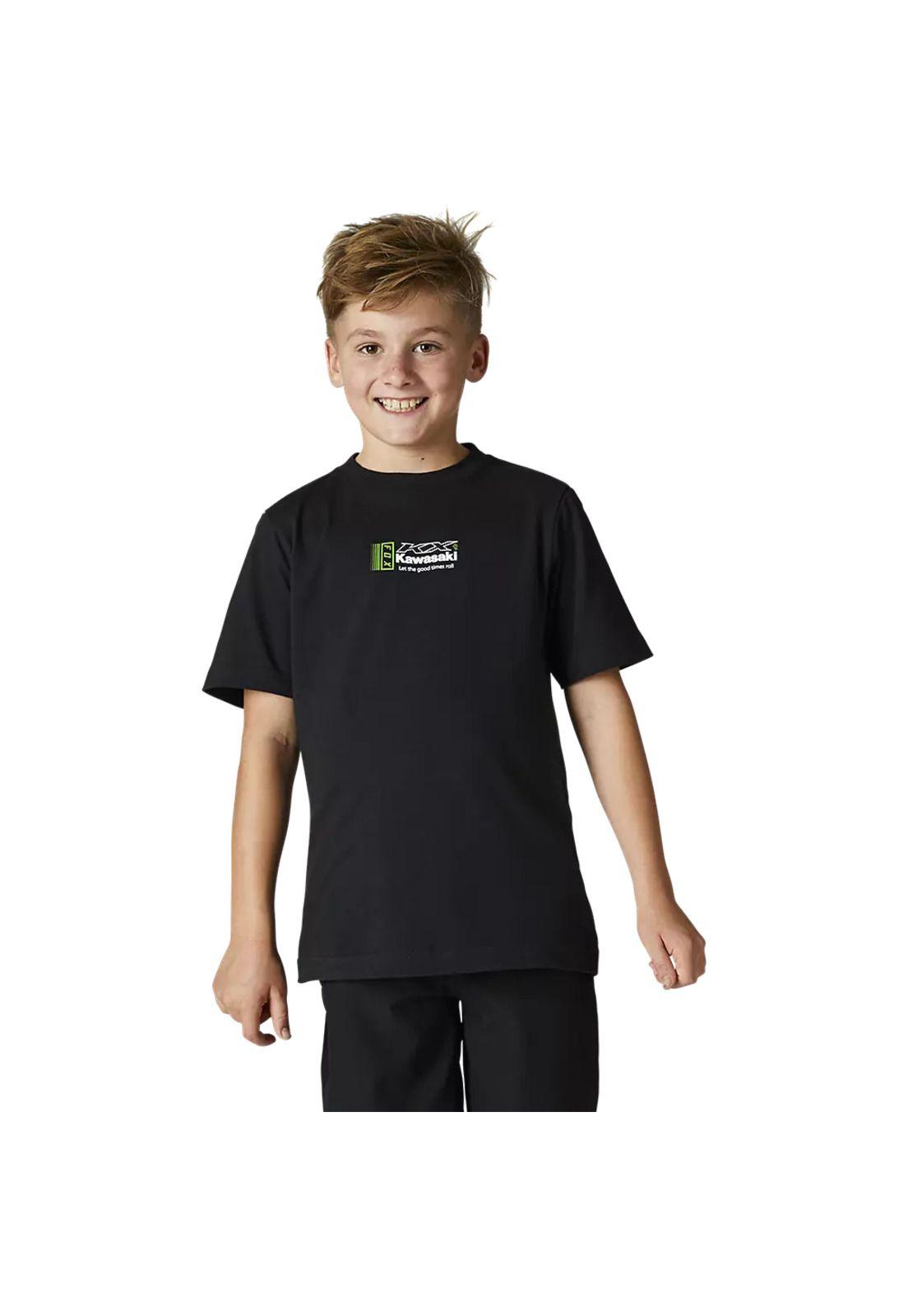 Polera Lifestyle Niño Kawasaki Negro Fox-0