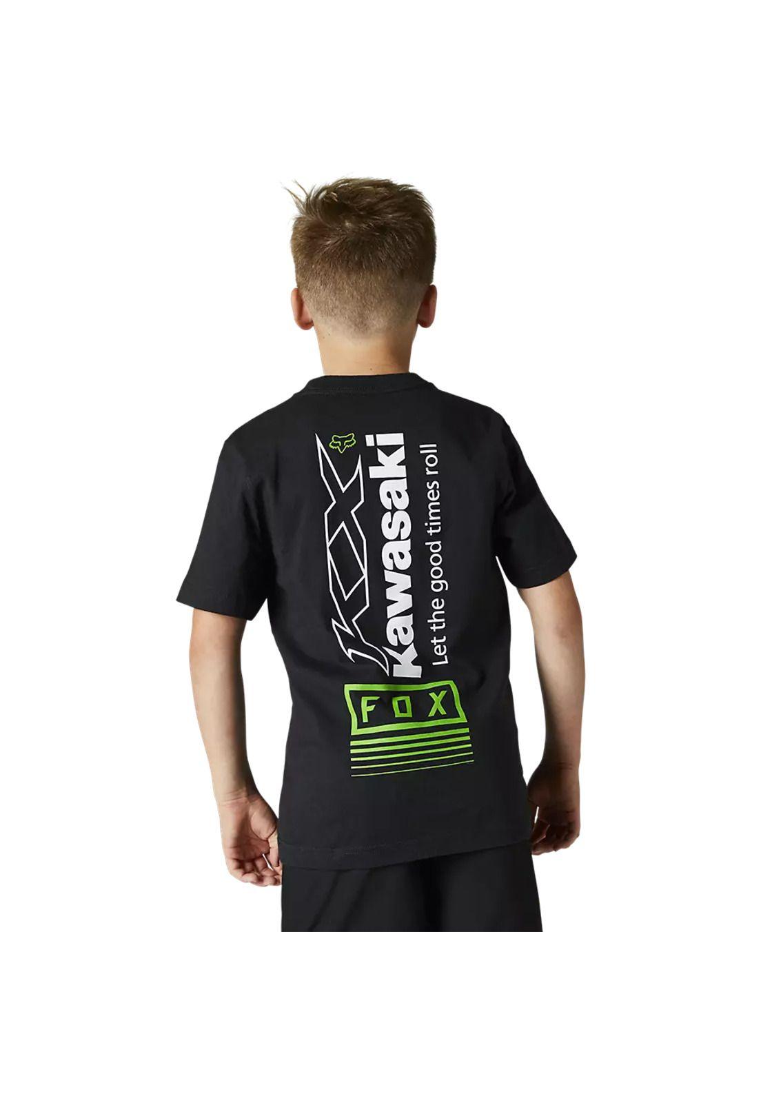 Polera Lifestyle Niño Kawasaki Negro Fox-1