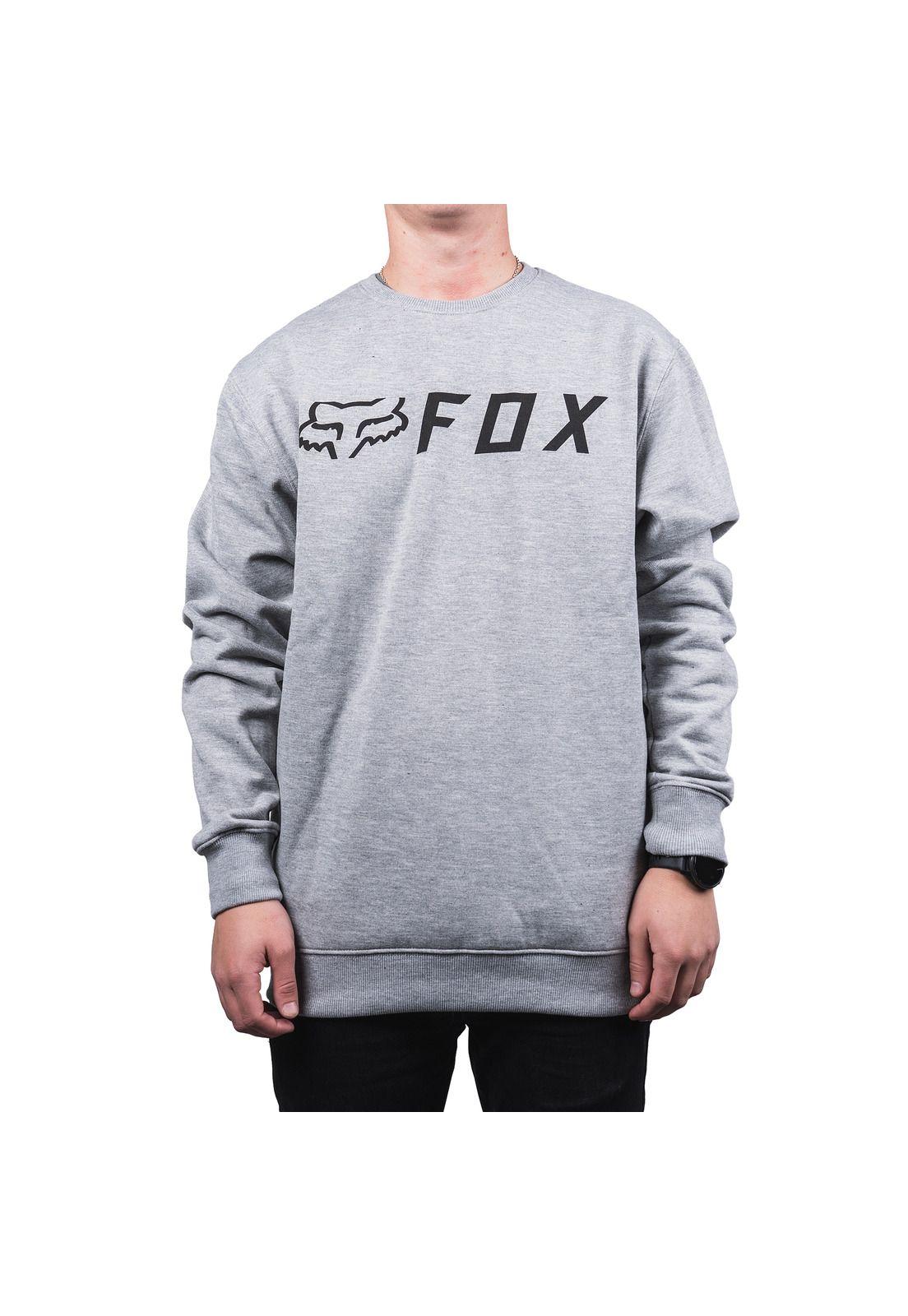 Poleron Lifestyle Refract Crew Gris Fox-0