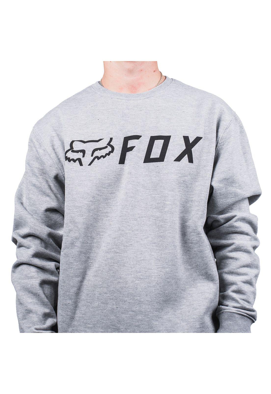 Poleron Lifestyle Refract Crew Gris Fox-1