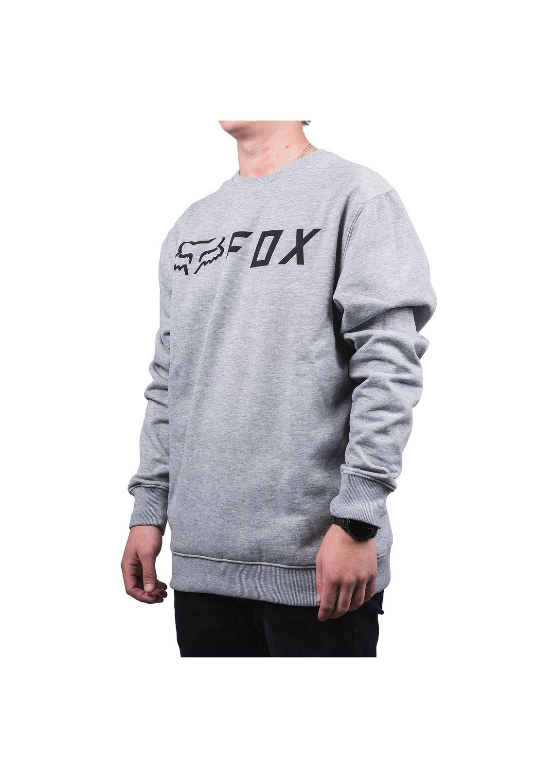 Poleron Lifestyle Refract Crew Gris Fox-2
