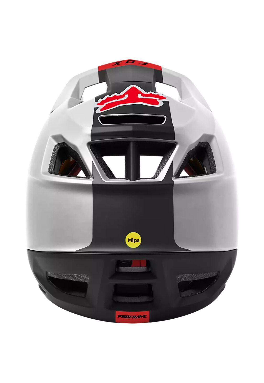 Casco Bicicleta Proframe Blocked Blanco/Negro/Rojo Fox-5