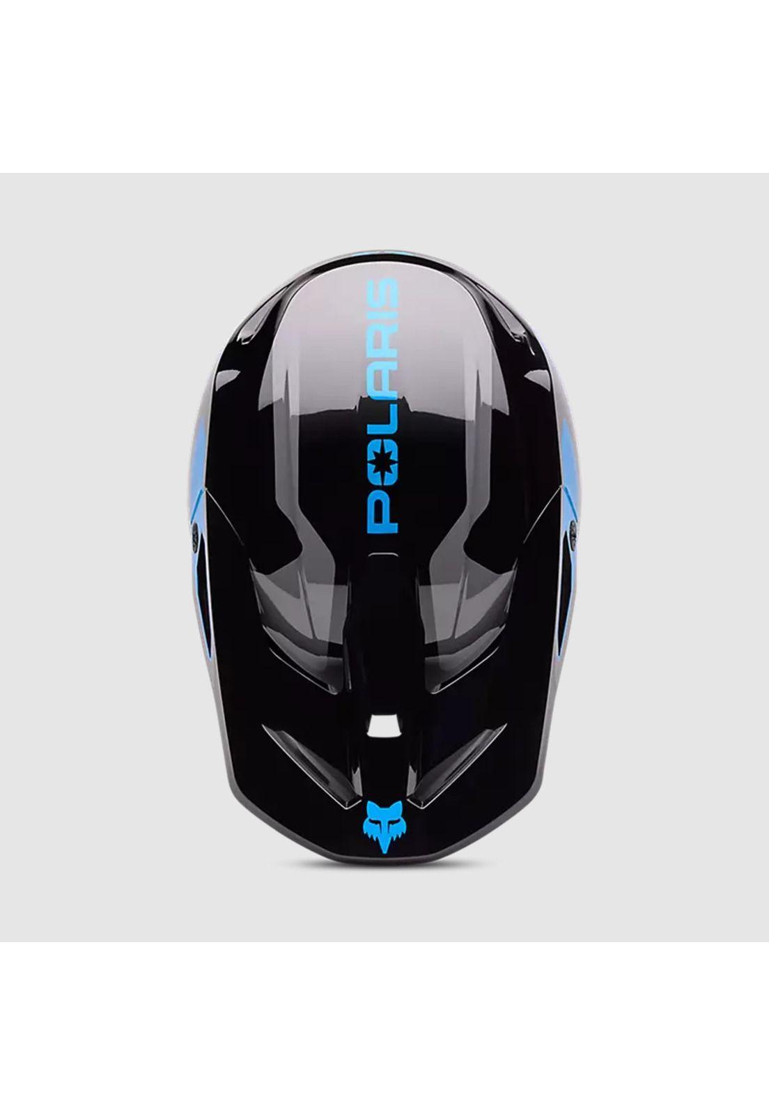 Casco Moto V1 Polaris Negro/Azul Fox-4