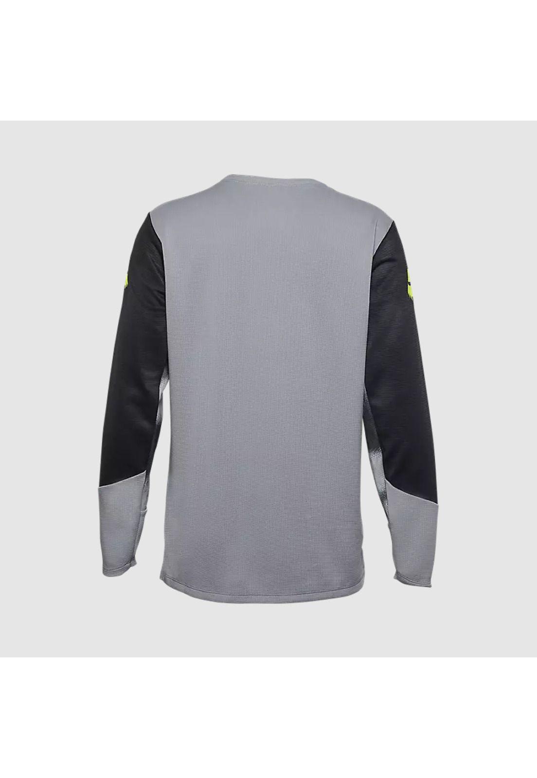 Polera Bicicleta Niño Defend Taunt Manga Larga Gris Fox-1