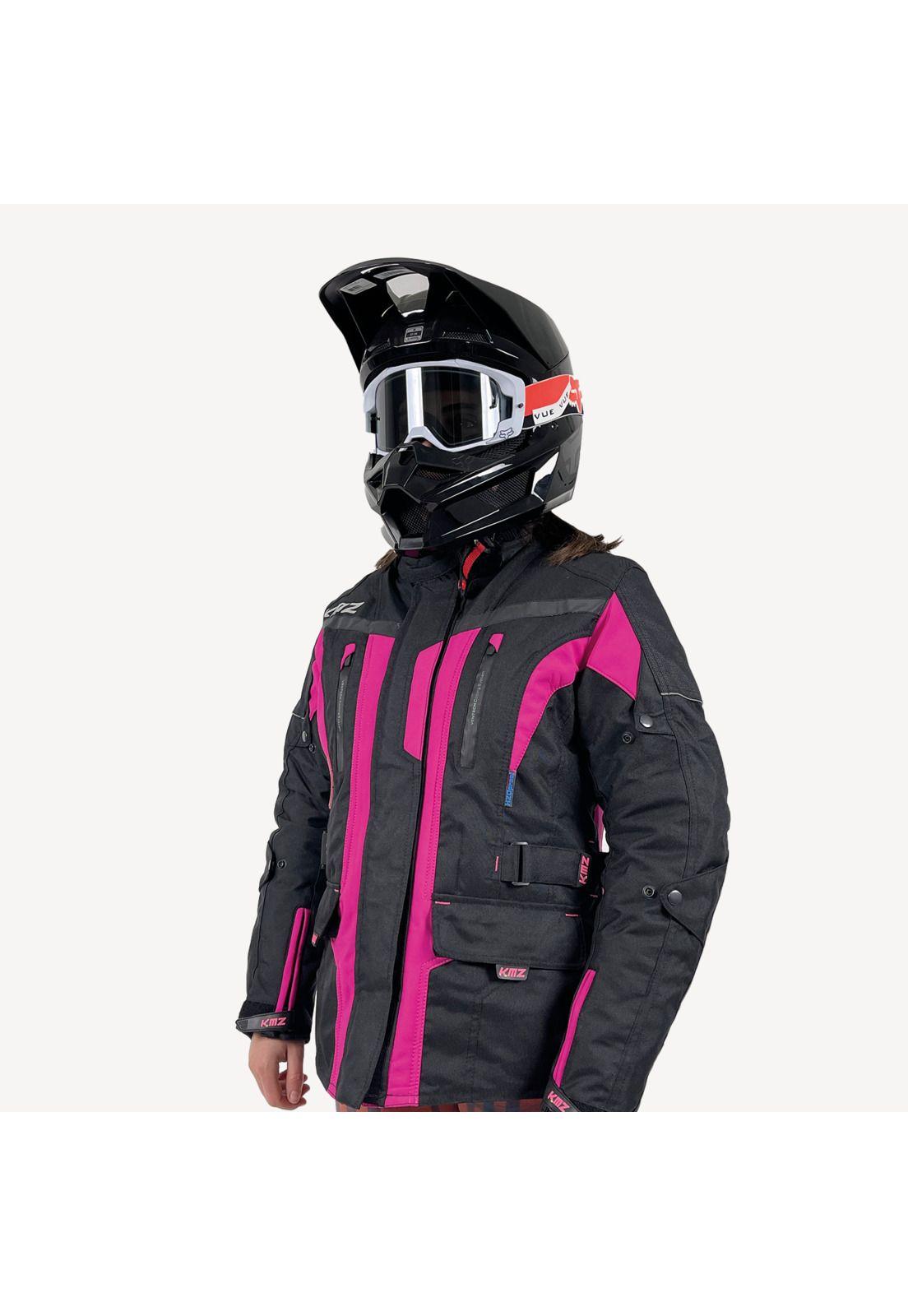 Chaqueta Moto Calle Mujer Uyuni Negro/Rosado KMZ-1