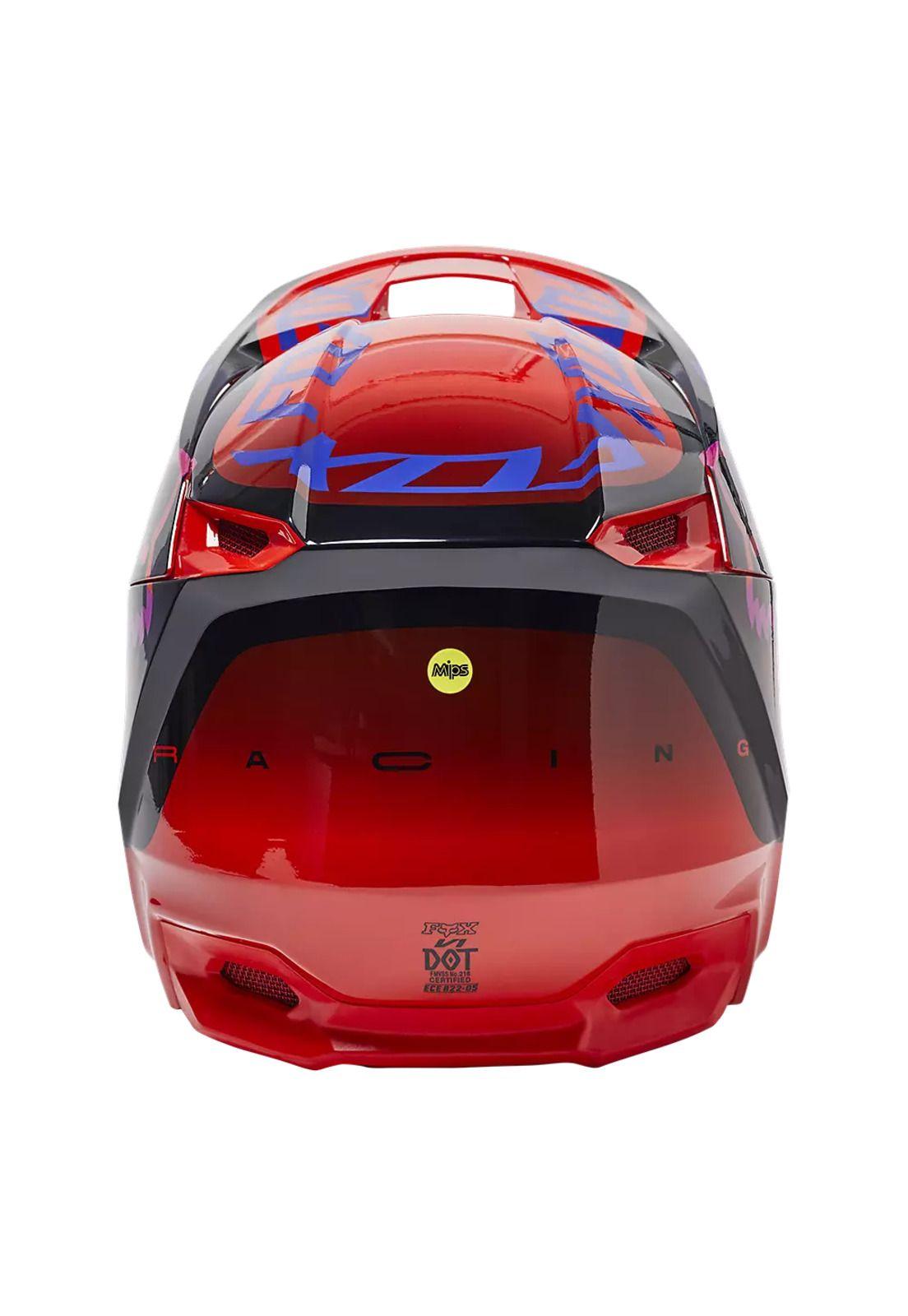 Casco Moto Niño V1 Venz Rojo/Morado Fox-3